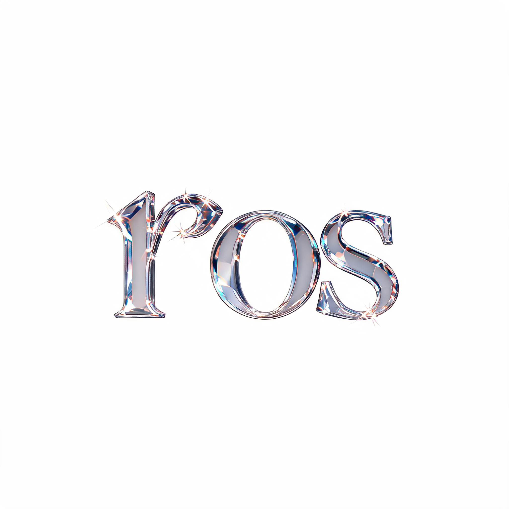 "ros" — Glass | AI Text Effect Generator