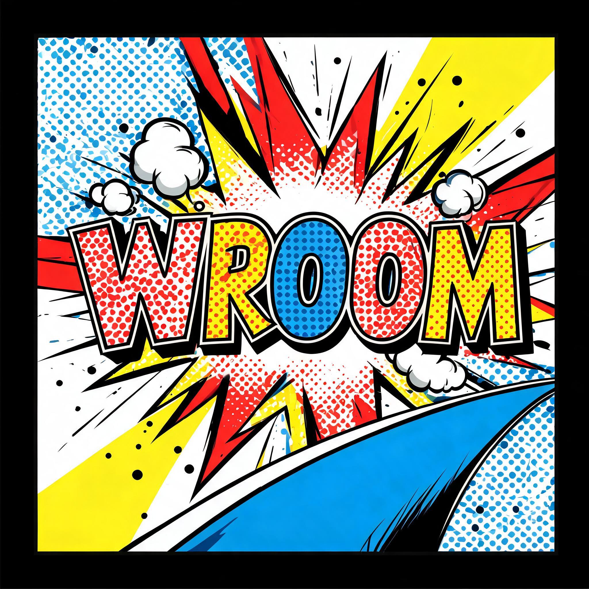 "Wroom" — Pop Art | AI Text Effect Generator
