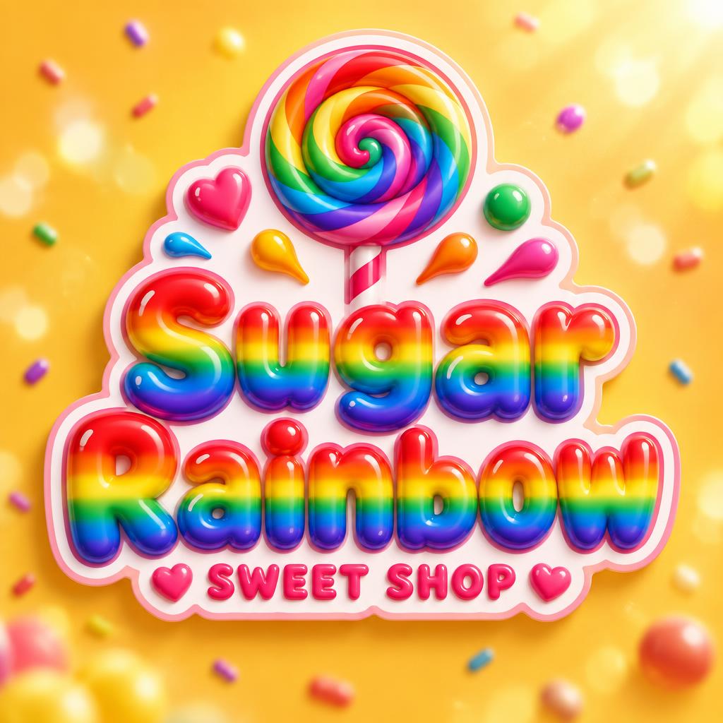 "Sugar Rainbow
SWEET SHOP" — Rainbow | AI Text Effect Generator