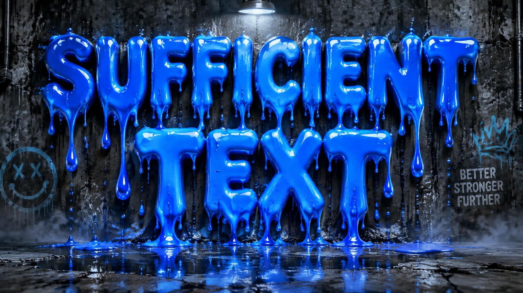 "SUFFICIENT TEXT" — Drip Font | AI Text Effect Generator