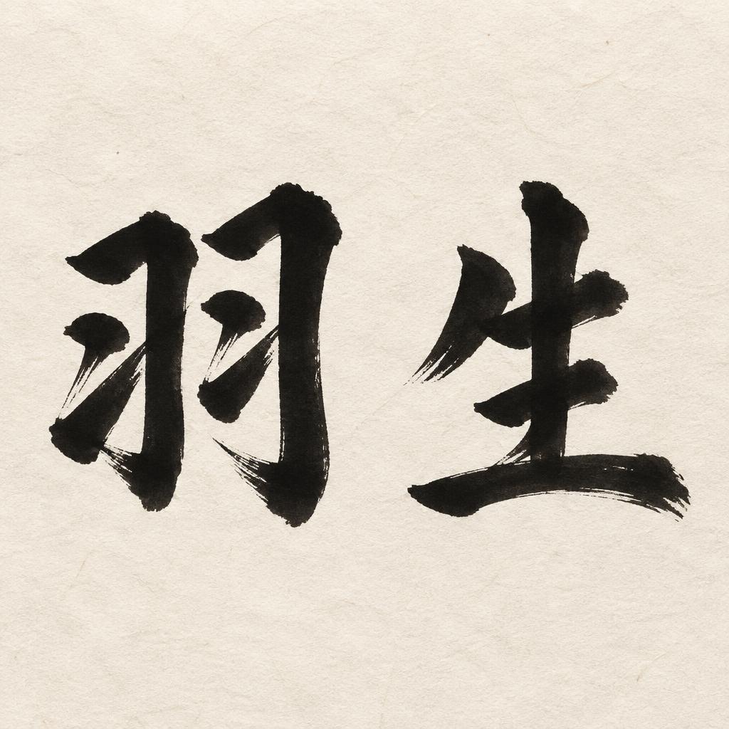 "羽生" — Brush Japanese Ink | AI Text Effect Generator