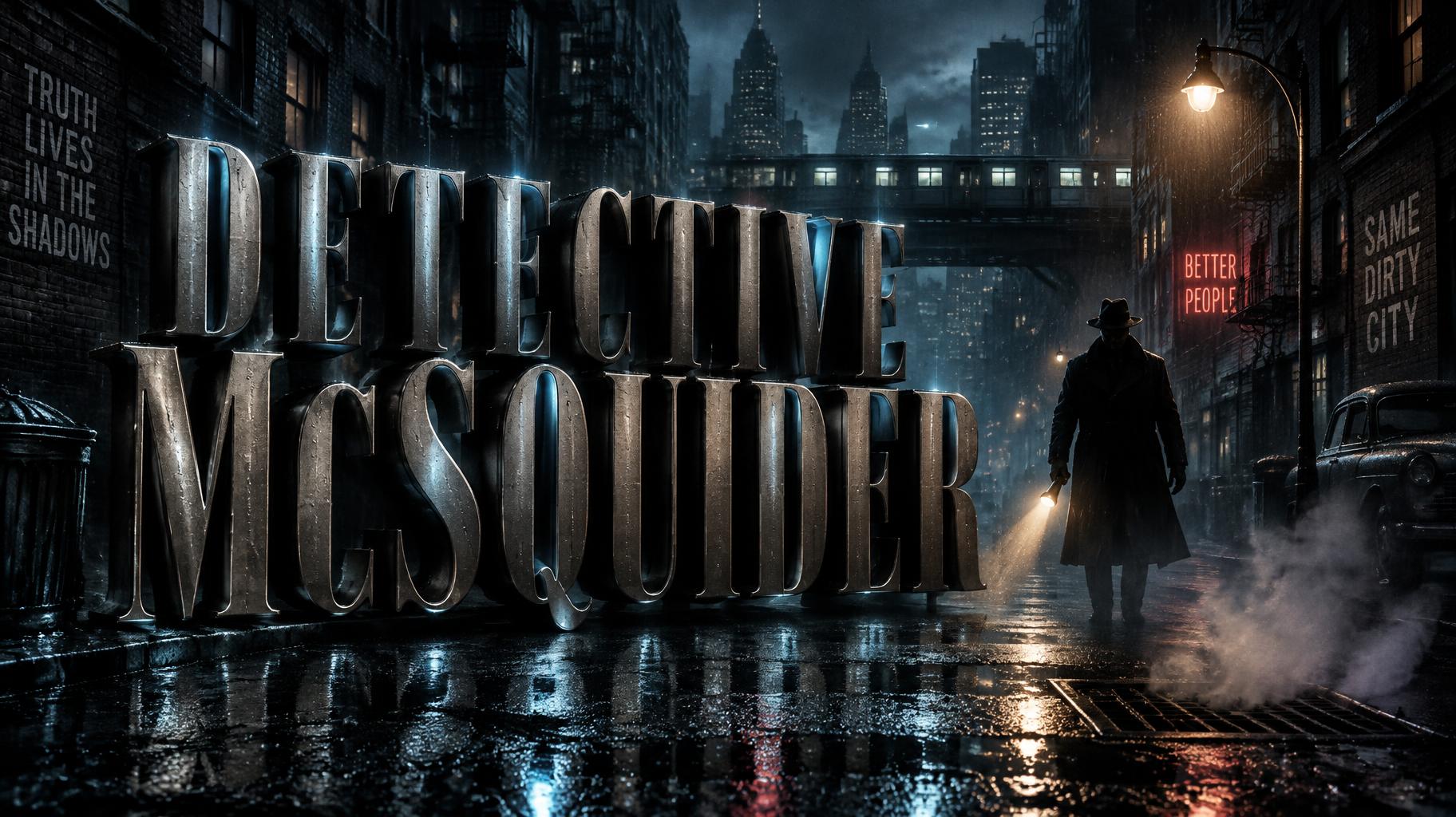 "DETECTIVE MCSQUIDER" — Cinematic | AI Text Effect Generator