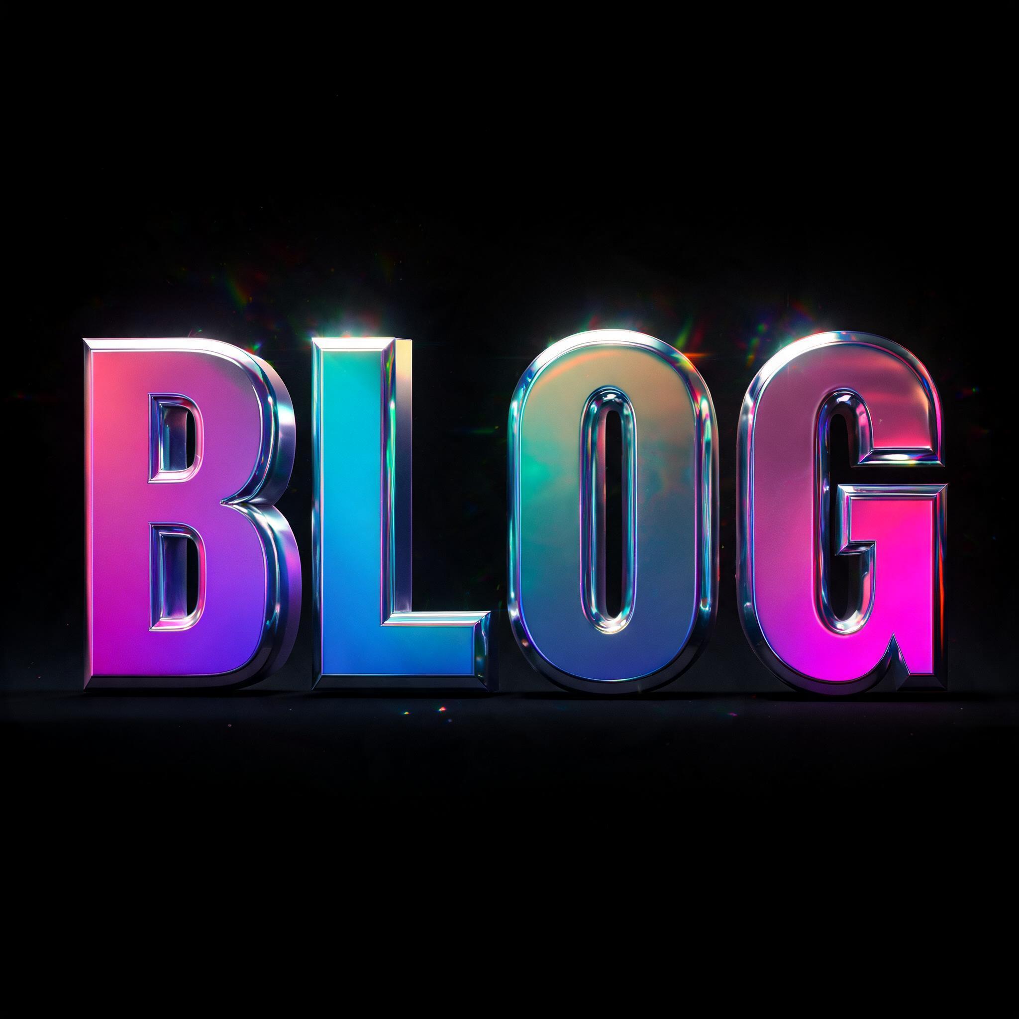 "BLOG" — 3d Bold Holographic | AI Text Effect Generator