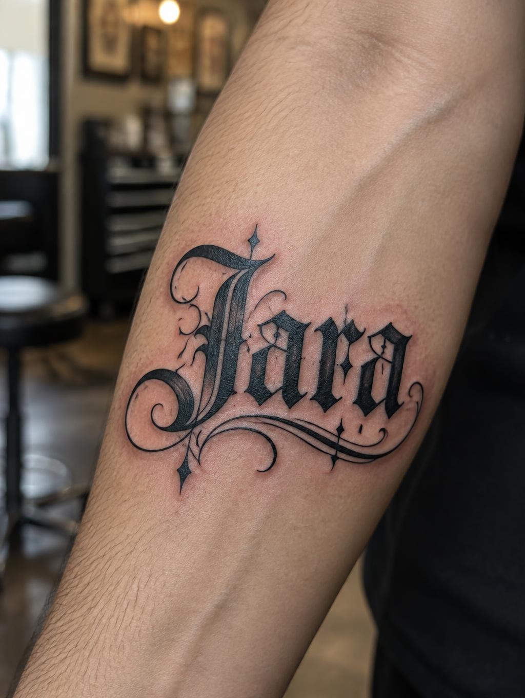 "Jara" — Tattoo | AI Text Effect Generator