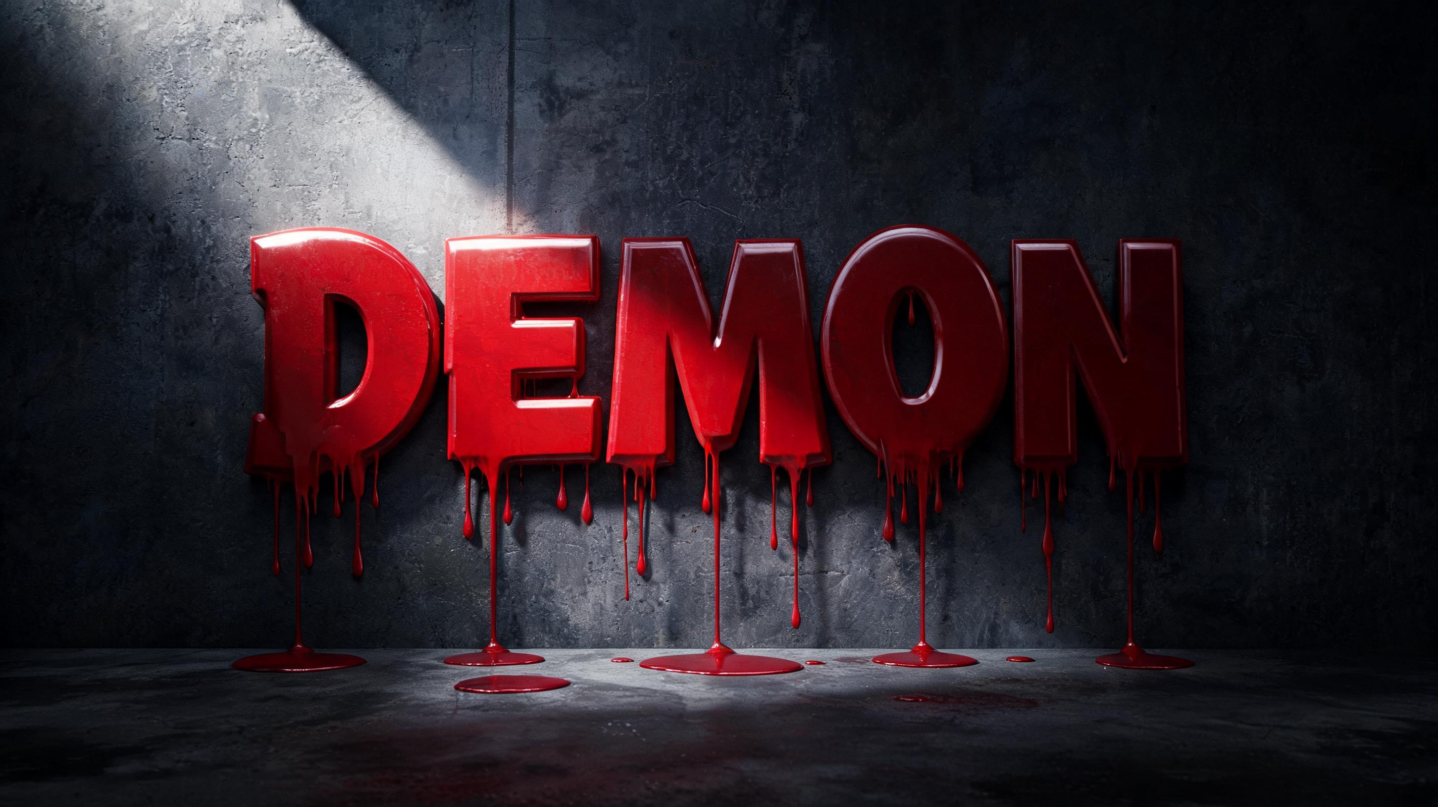"DEMON" — Drip Font | AI Text Effect Generator