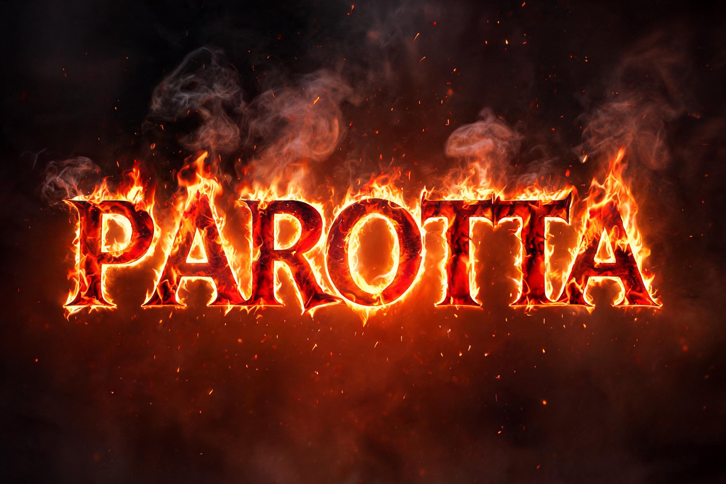 "PAROTTA" — Fire Smoke text effect