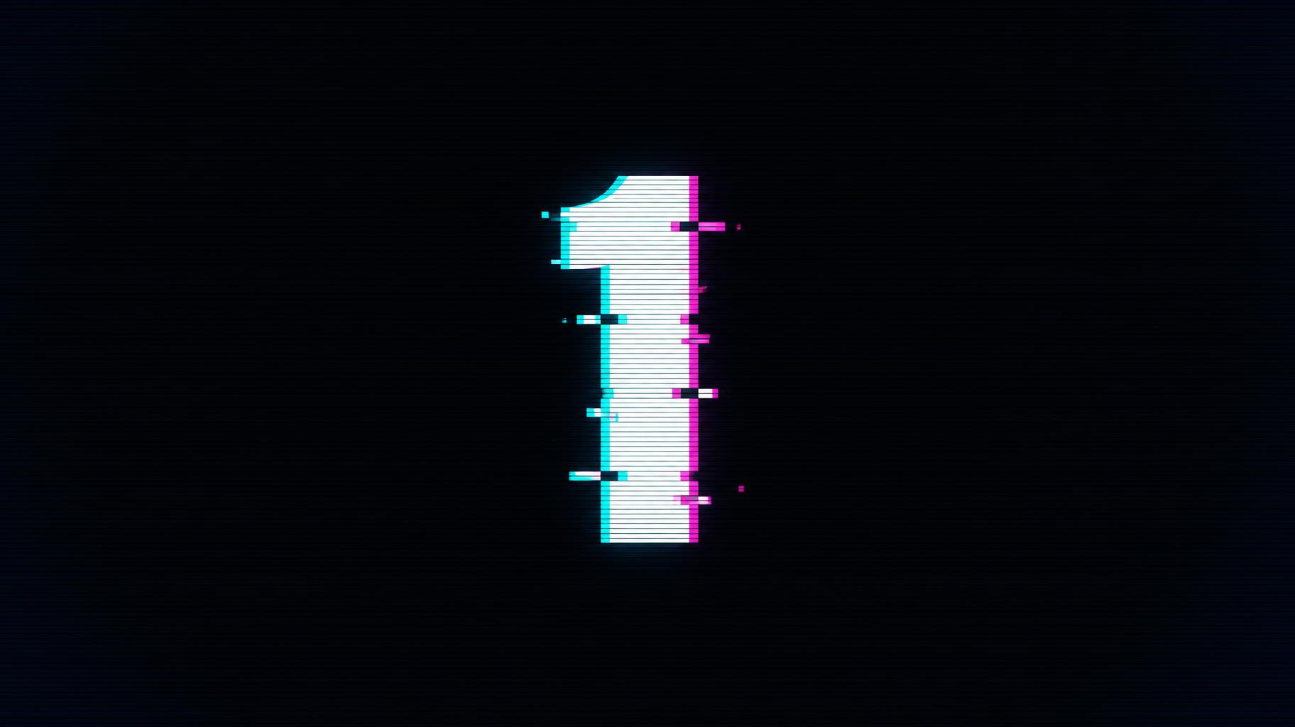 "1" — Glitch | AI Text Effect Generator