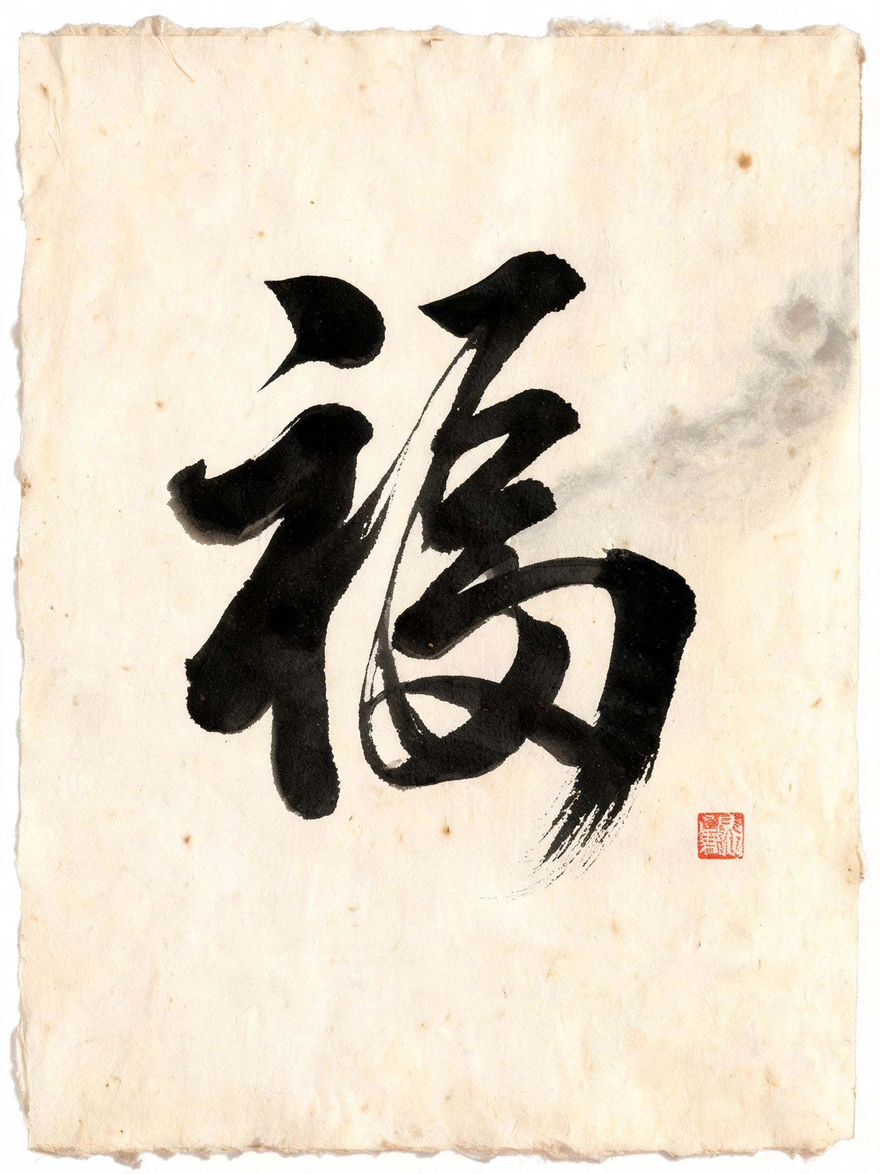 "福" — Brush Chinese Ink | AI Text Effect Generator