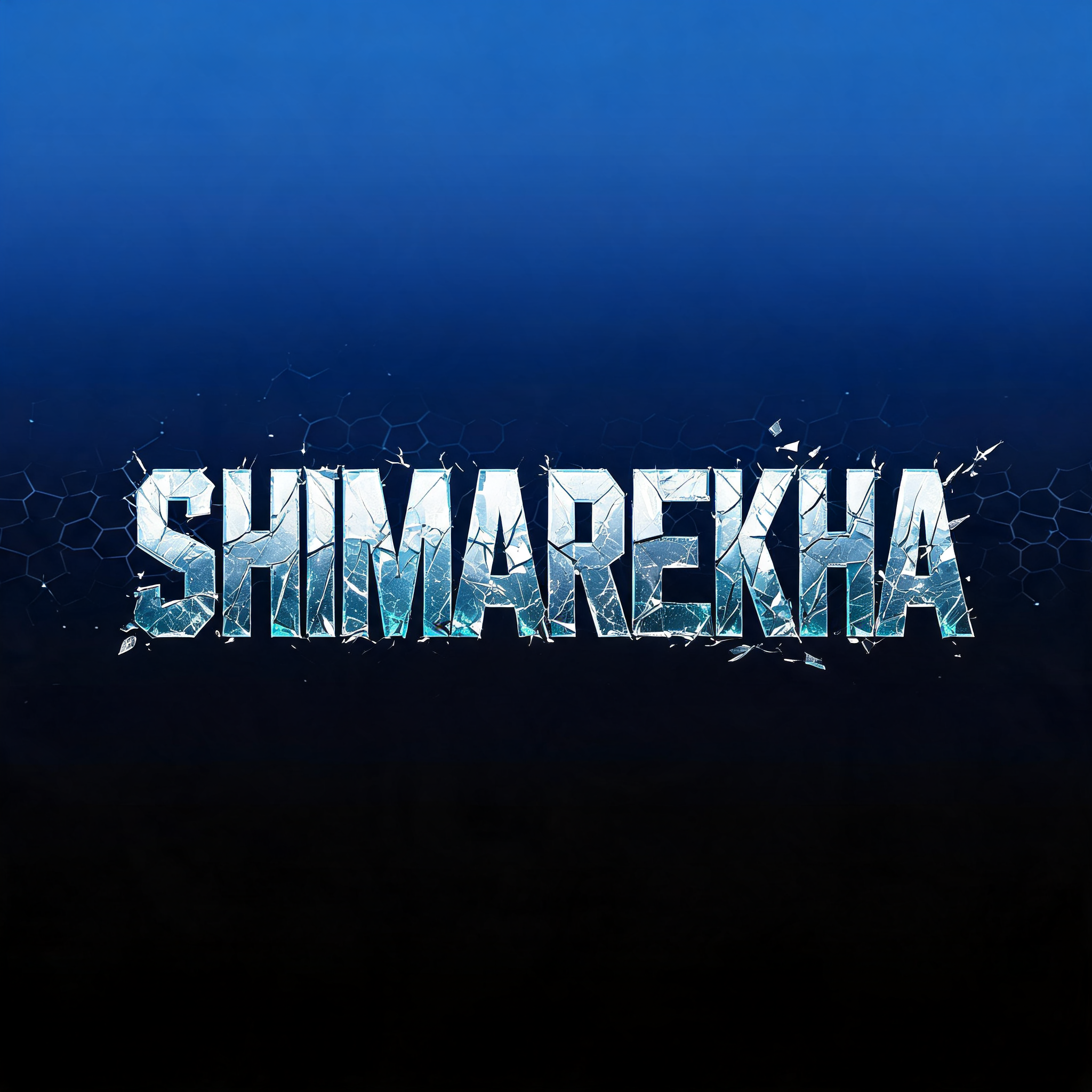 "SHIMAREKHA" — Glass Broken text effect