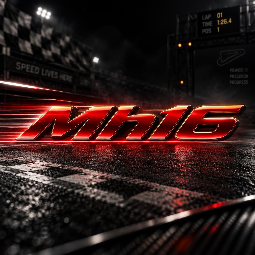 "Mh16" — Racing | AI Text Effect Generator