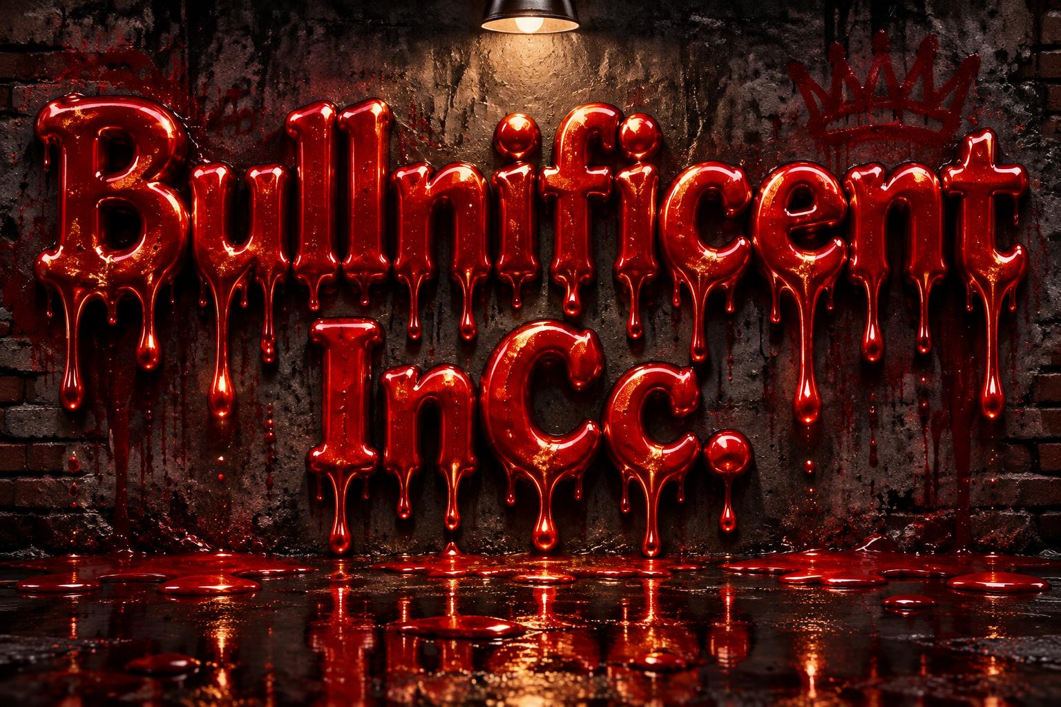 "Bullnificent InCc." — Drip Font | AI Text Effect Generator