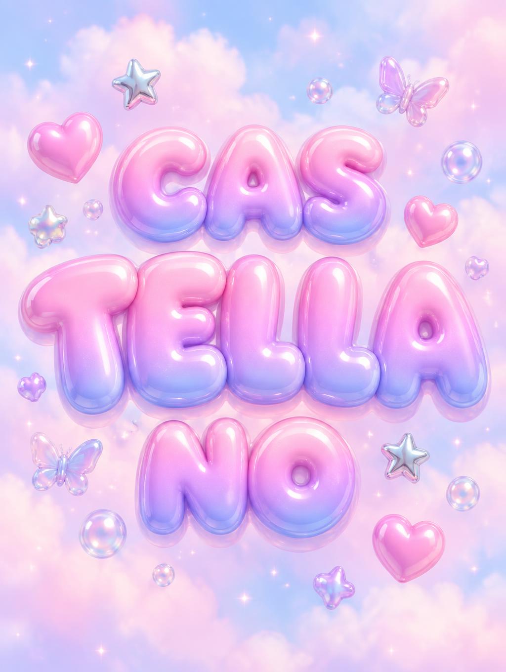 "CAS
TELLA
NO" — Y2k Bubbly | AI Text Effect Generator