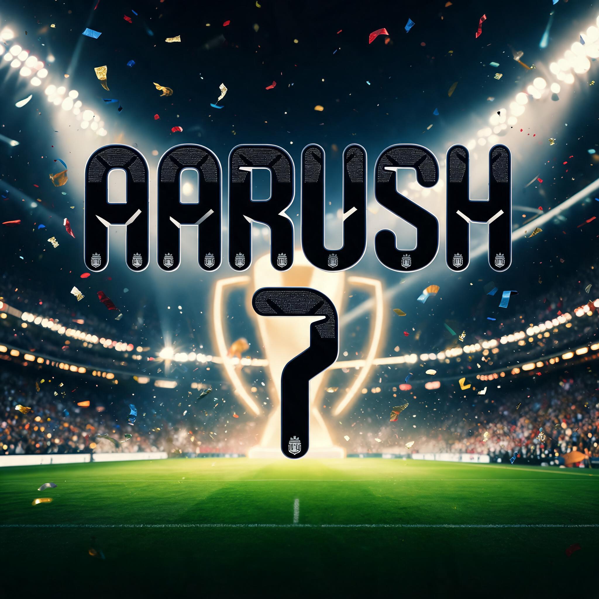 "AARUSH 7" — Sports Football | AI Text Effect Generator