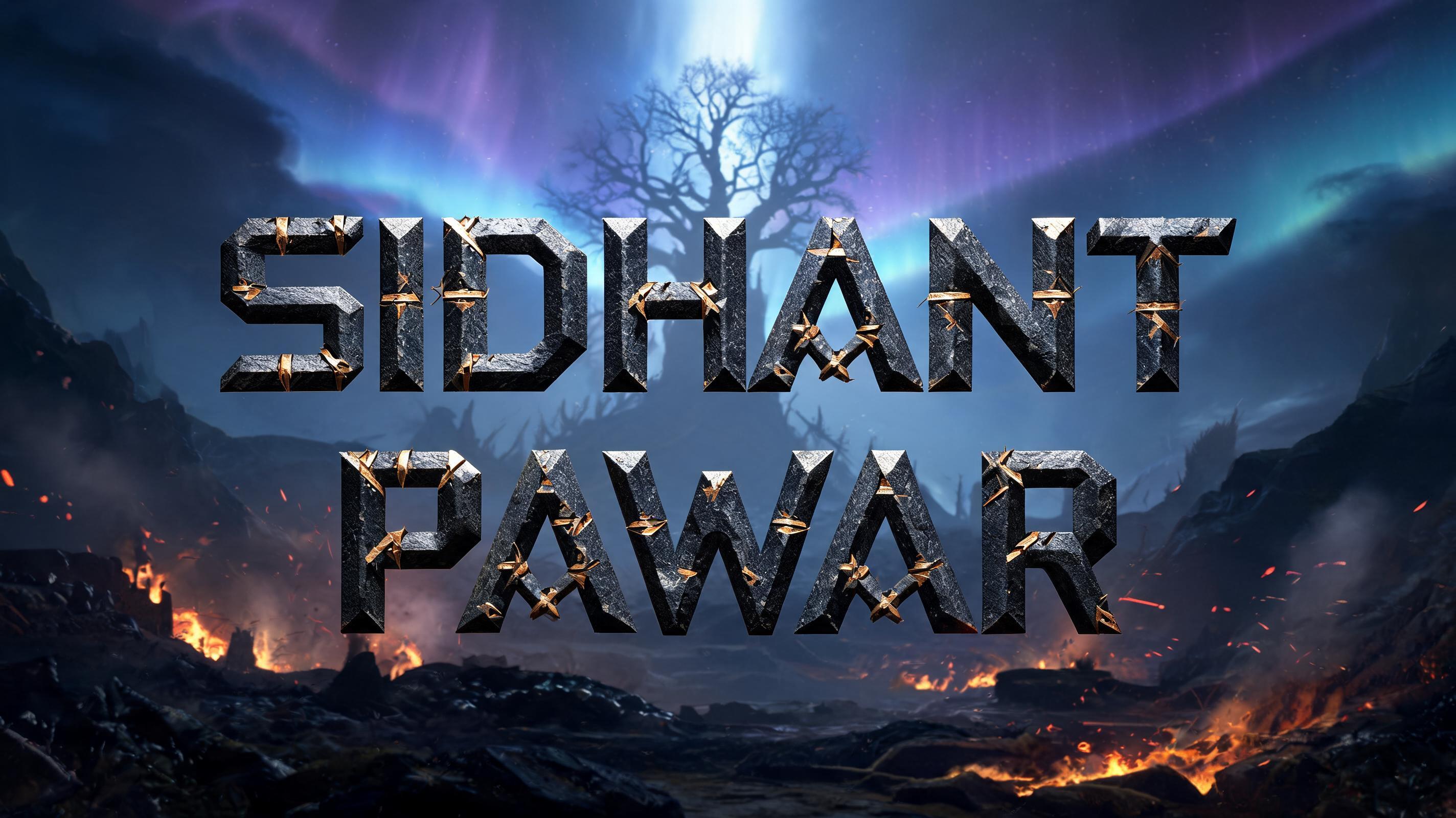 "Sidhant pawar" — Viking | AI Text Effect Generator