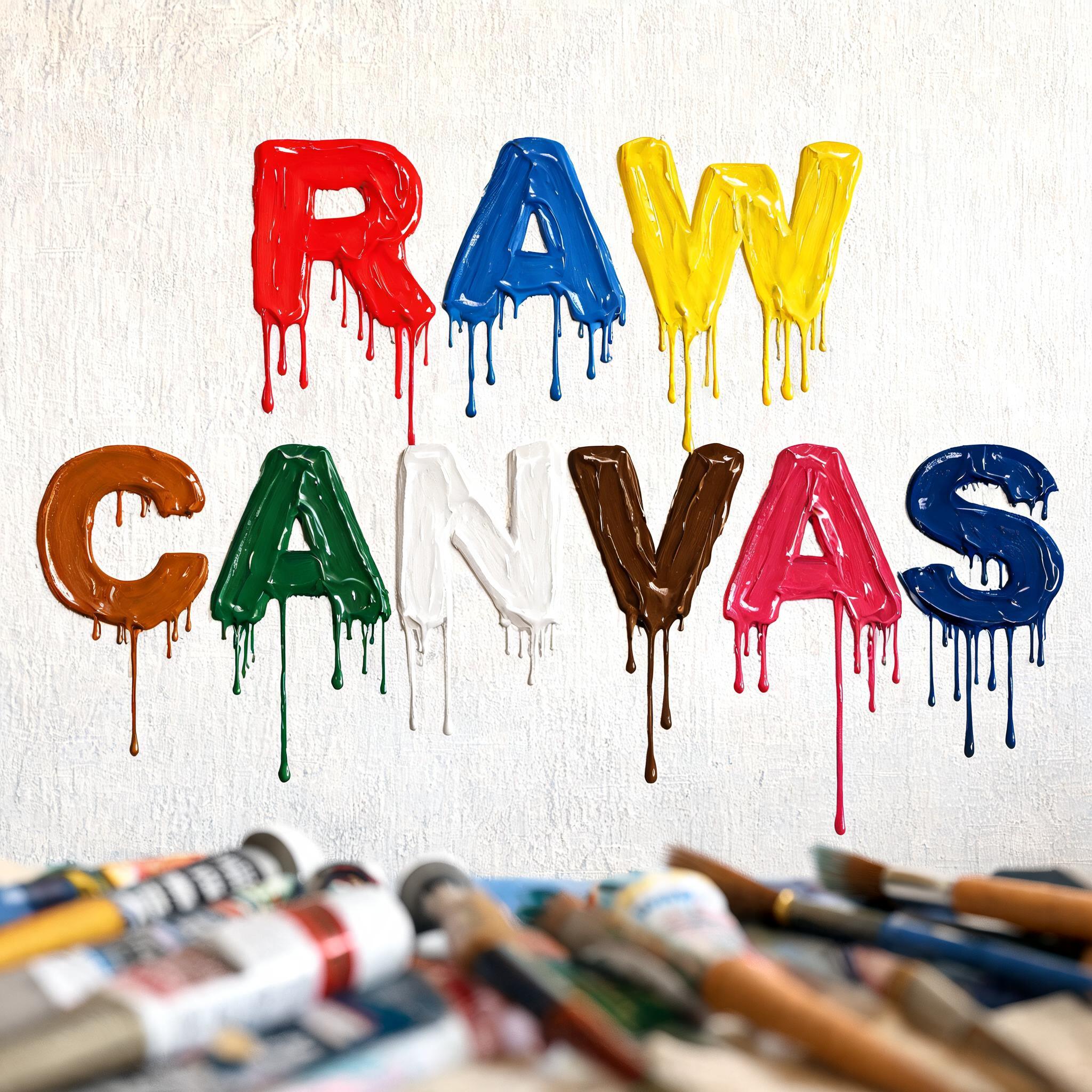 "RAW CANVAS" — Drip Font | AI Text Effect Generator