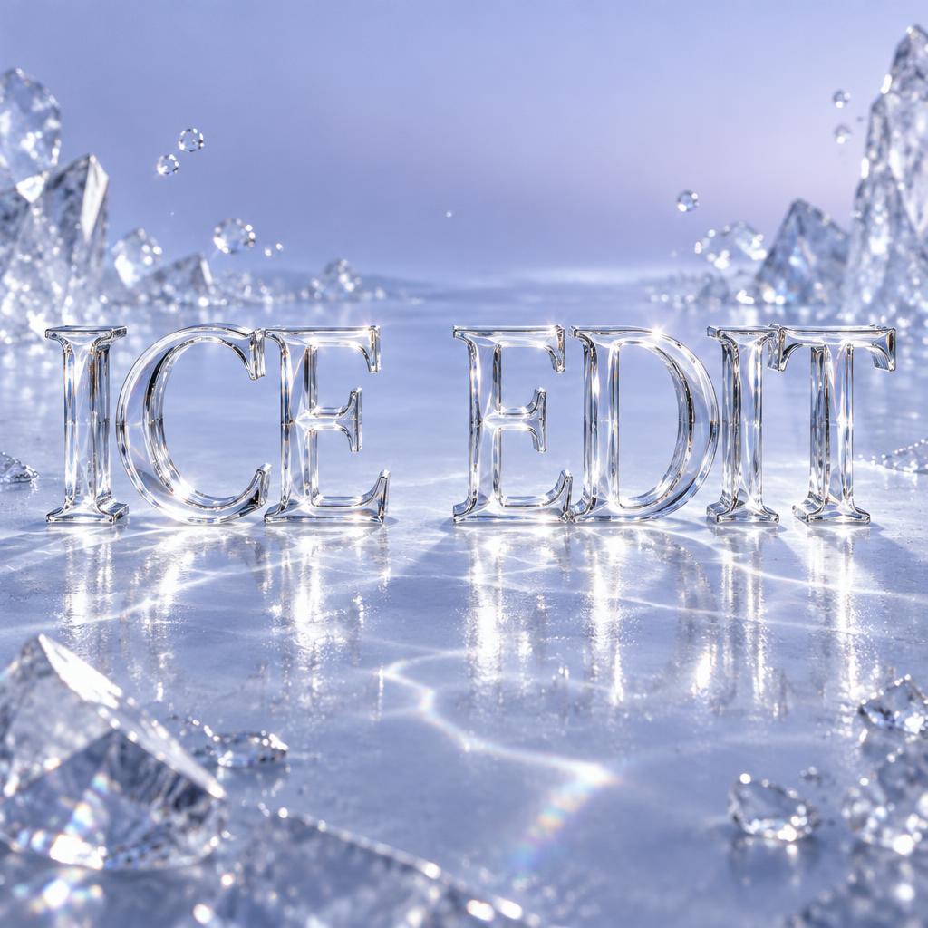 "ICE EDIT" — Glass | AI Text Effect Generator