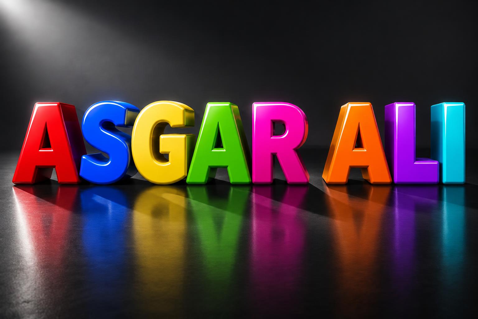 "ASGAR ALI" — 3d Bold | AI Text Effect Generator