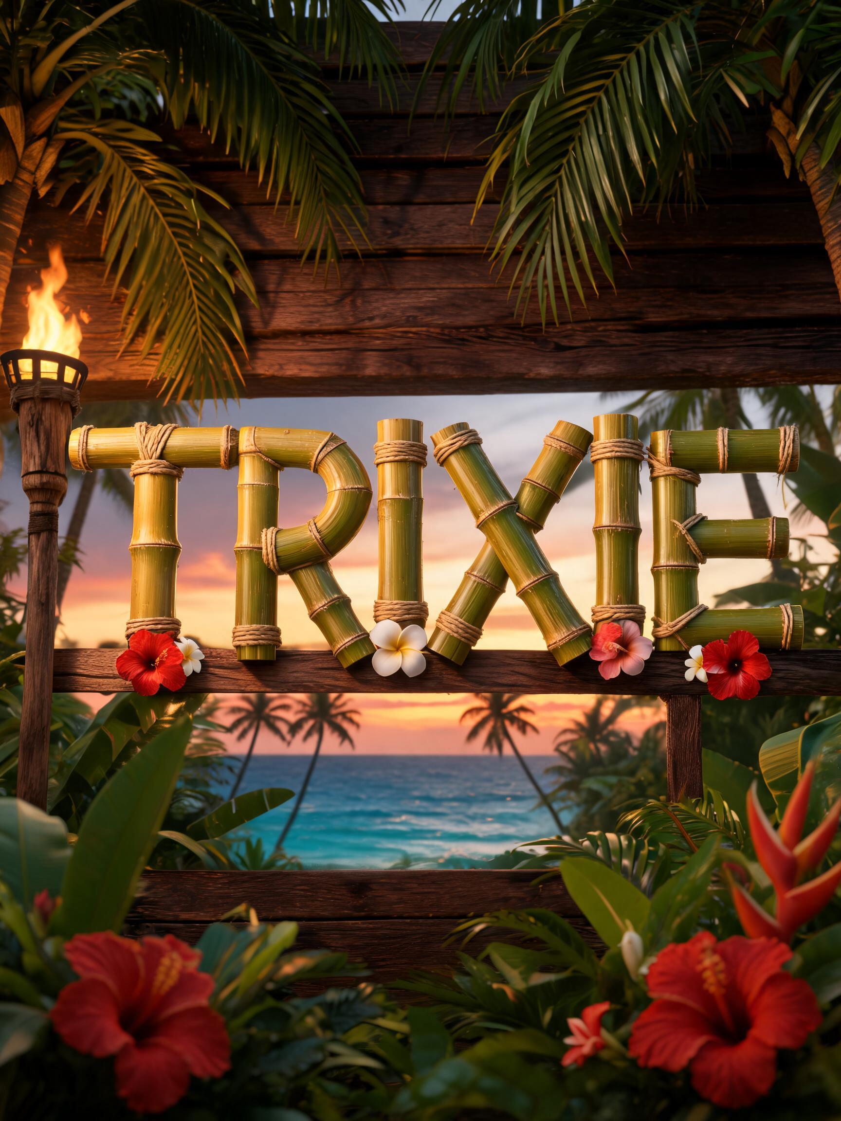 "Trixie" — Hawaiian | AI Text Effect Generator