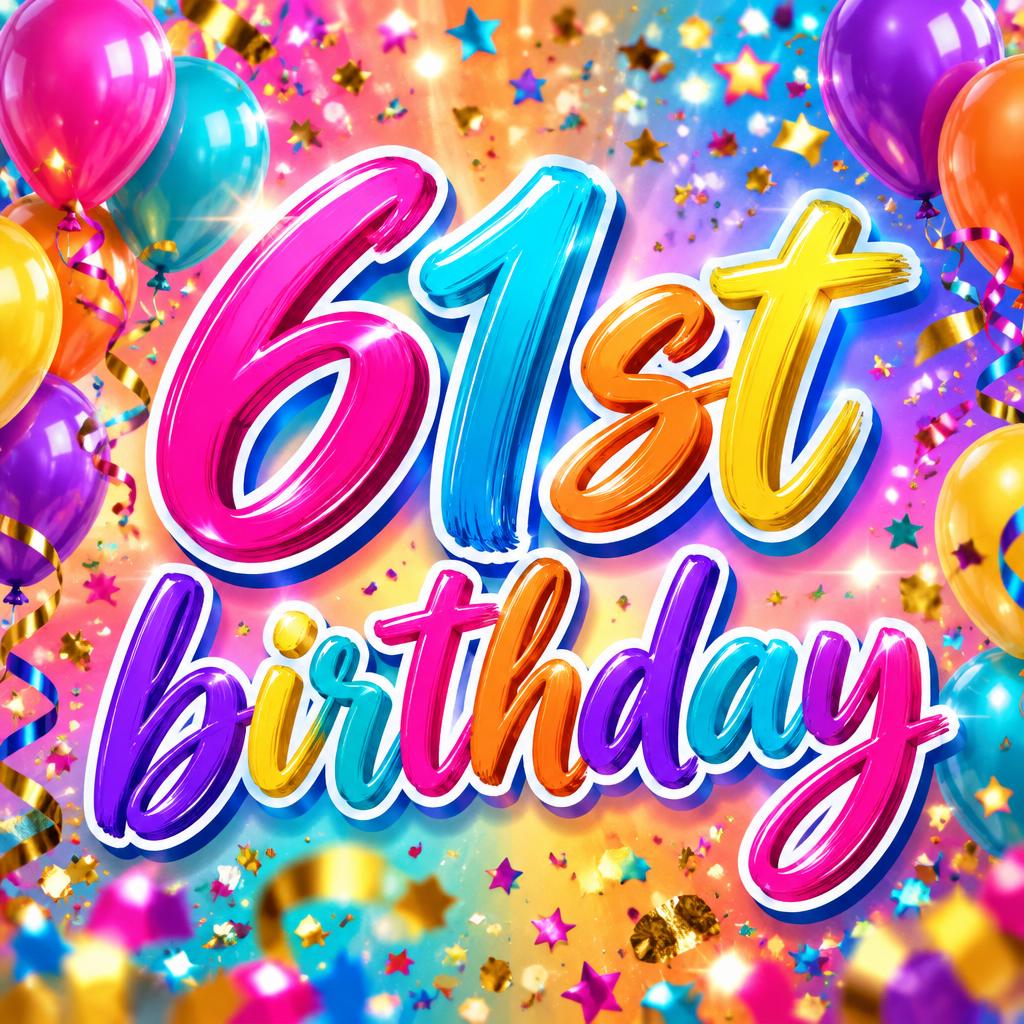 "61st birthday" — Birthday | AI Text Effect Generator