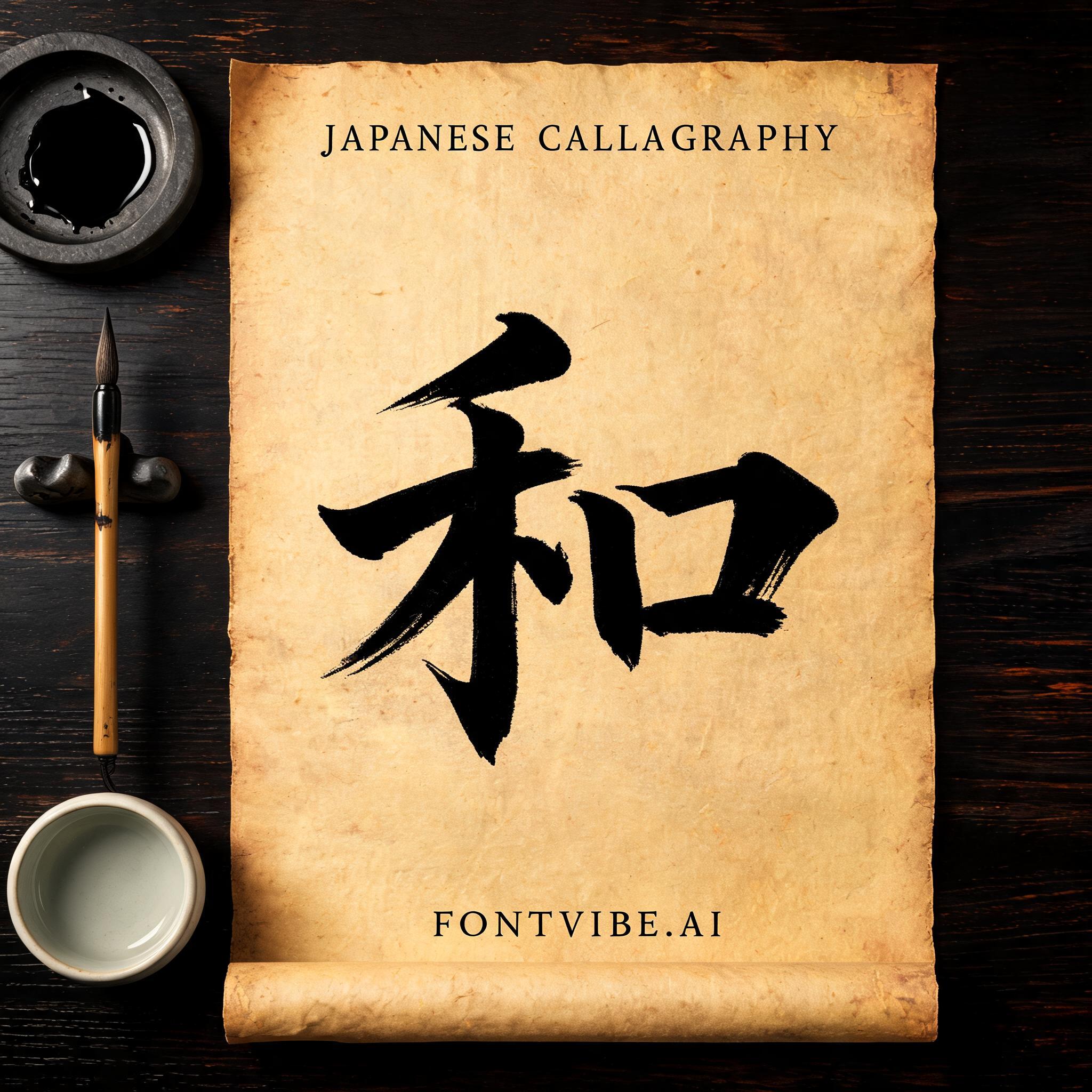 "和" — Brush Japanese Ink | AI Text Effect Generator