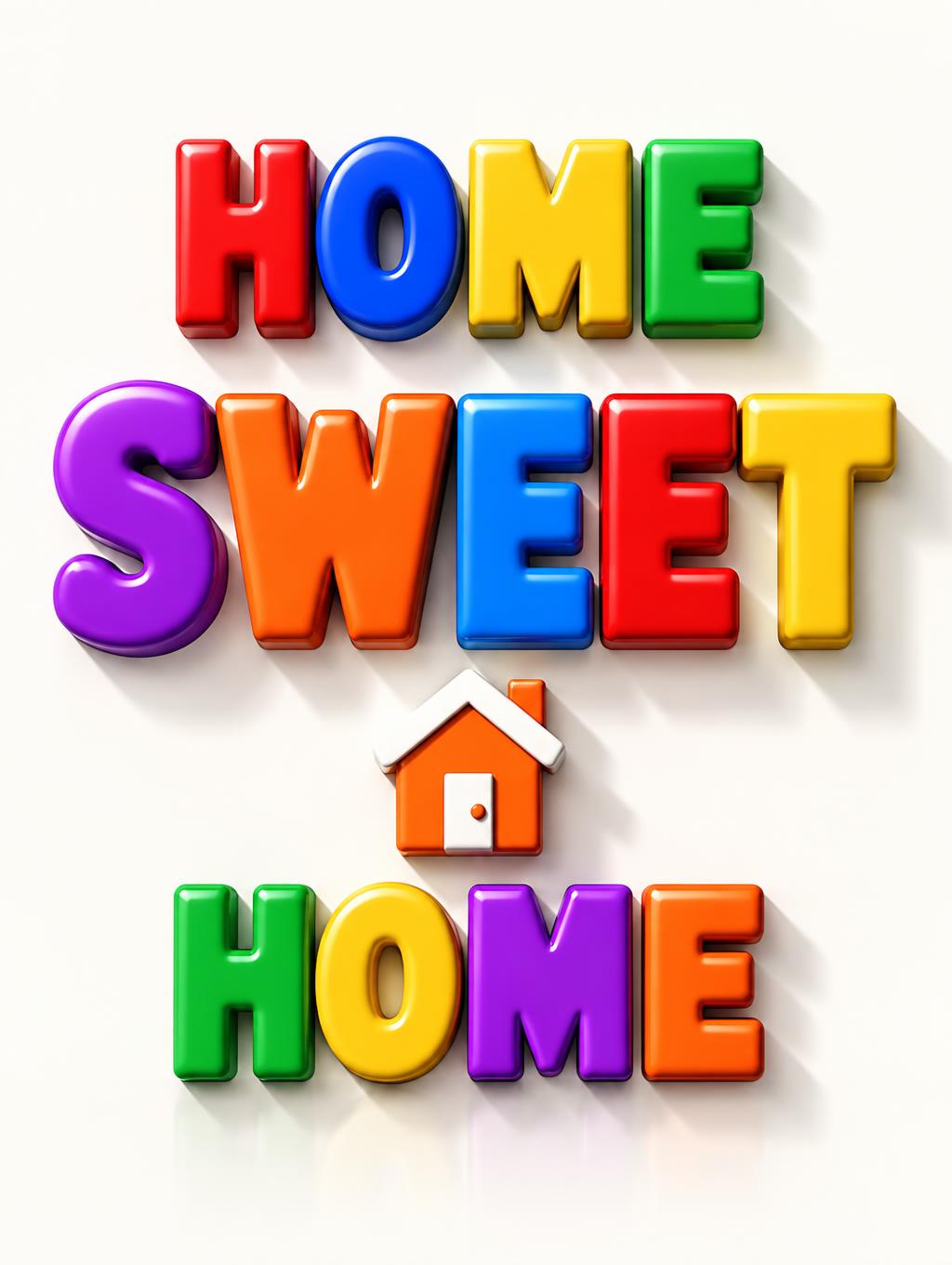 "HOME
SWEET
HOME" — 3d Bold | AI Text Effect Generator