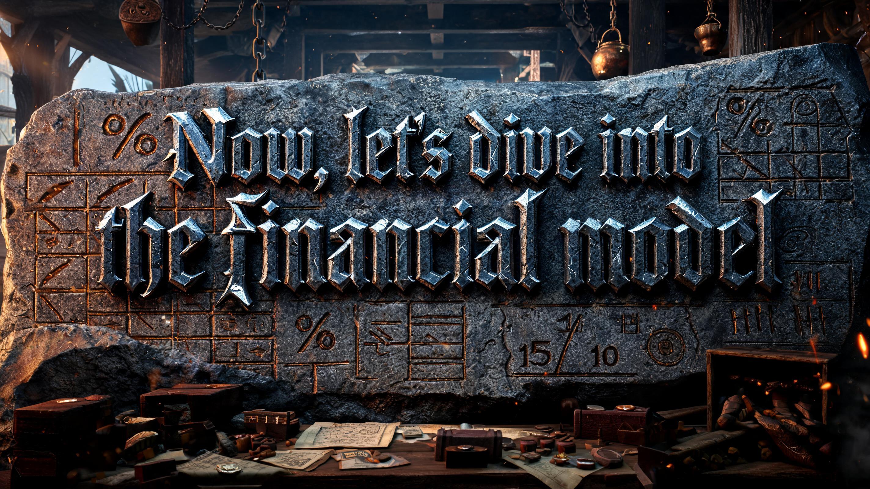 "Now, let's dive into the financial model" — Viking | AI Text Effect Generator