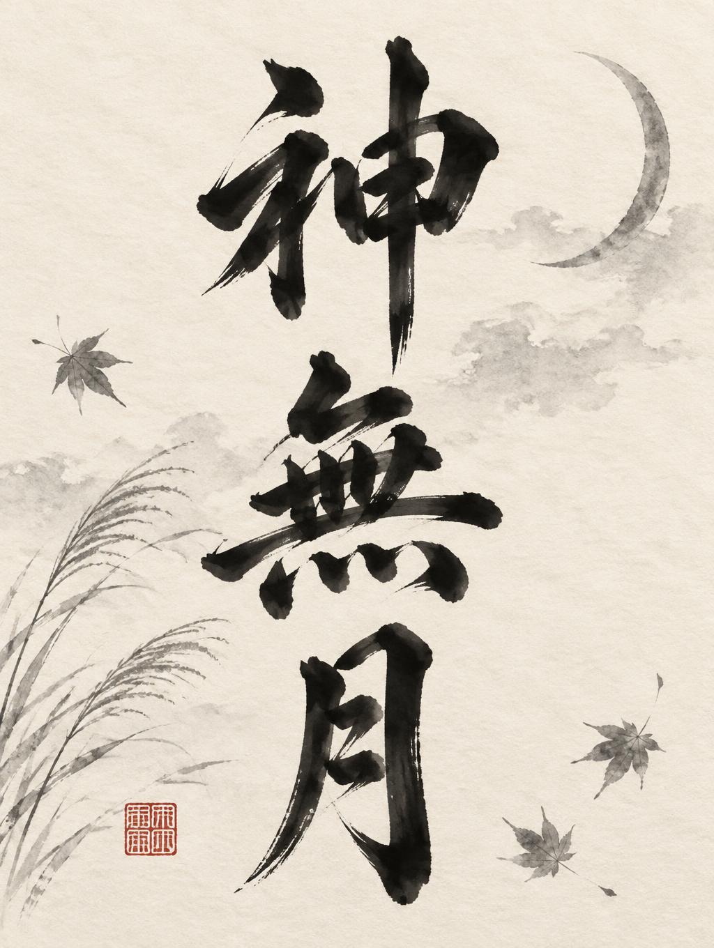 "神無月" — Brush Japanese Ink | AI Text Effect Generator