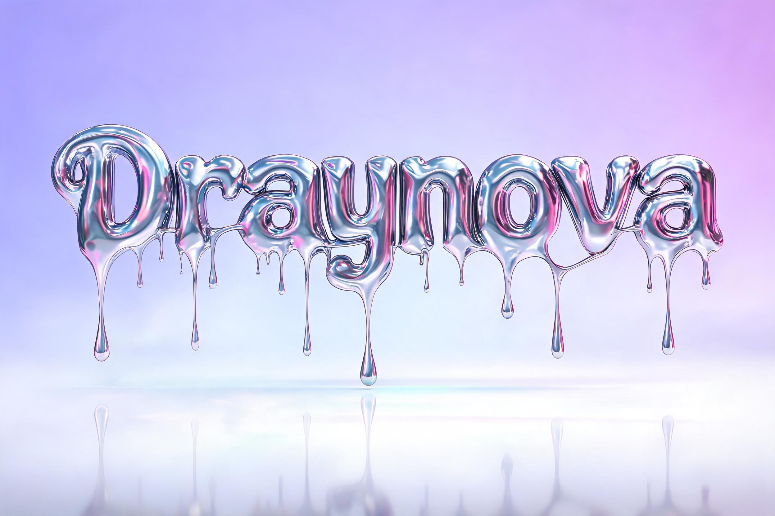"Draynova" — Y2k Liquid | AI Text Effect Generator