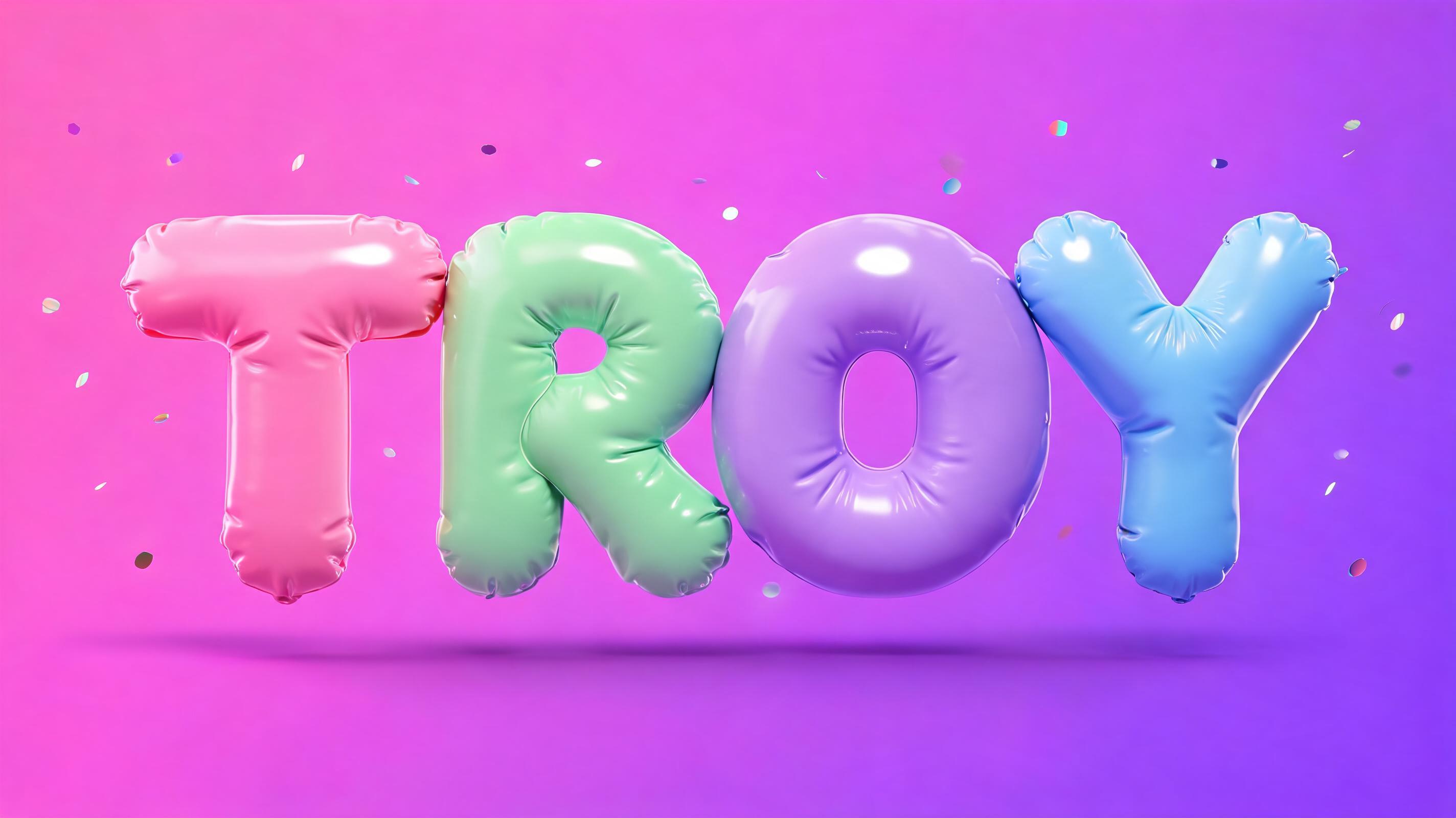 "TROY" — 3d Bold Inflated | AI Text Effect Generator