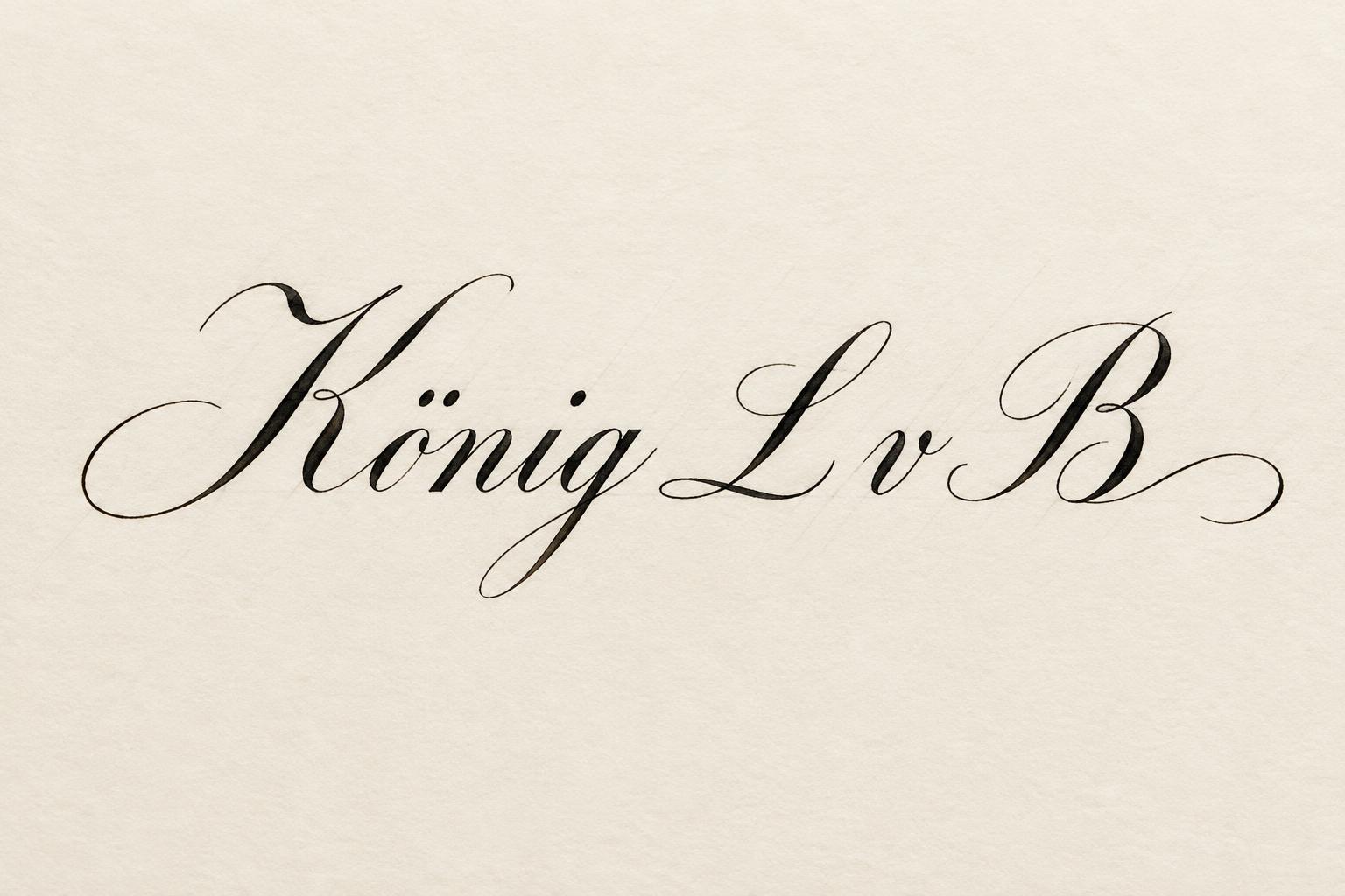 "König L v B" — Cursive Calligraphy | AI Text Effect Generator