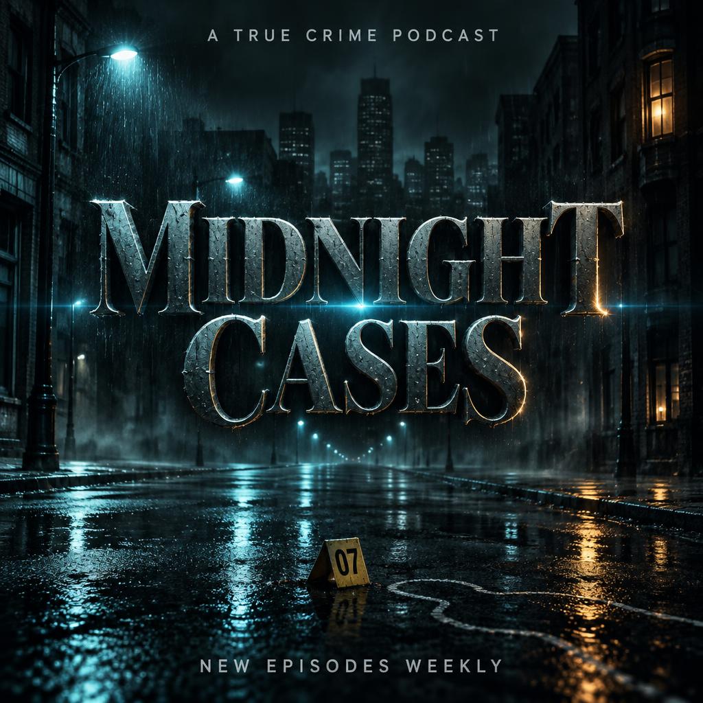 "MIDNIGHT
CASES
A TRUE CRIME PODCAST
NEW EPISODES WEEKLY" — Cinematic | AI Text Effect Generator