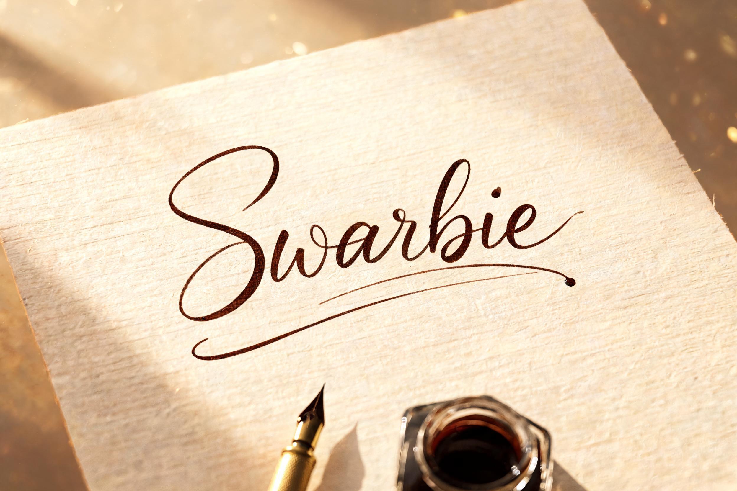 "Swarbie" — Handwritten Script | AI Text Effect Generator