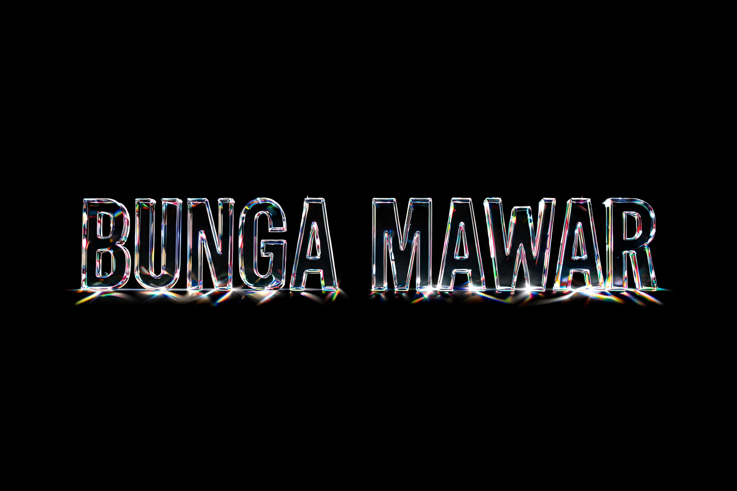"BUNGA MAWAR" — Glass | AI Text Effect Generator
