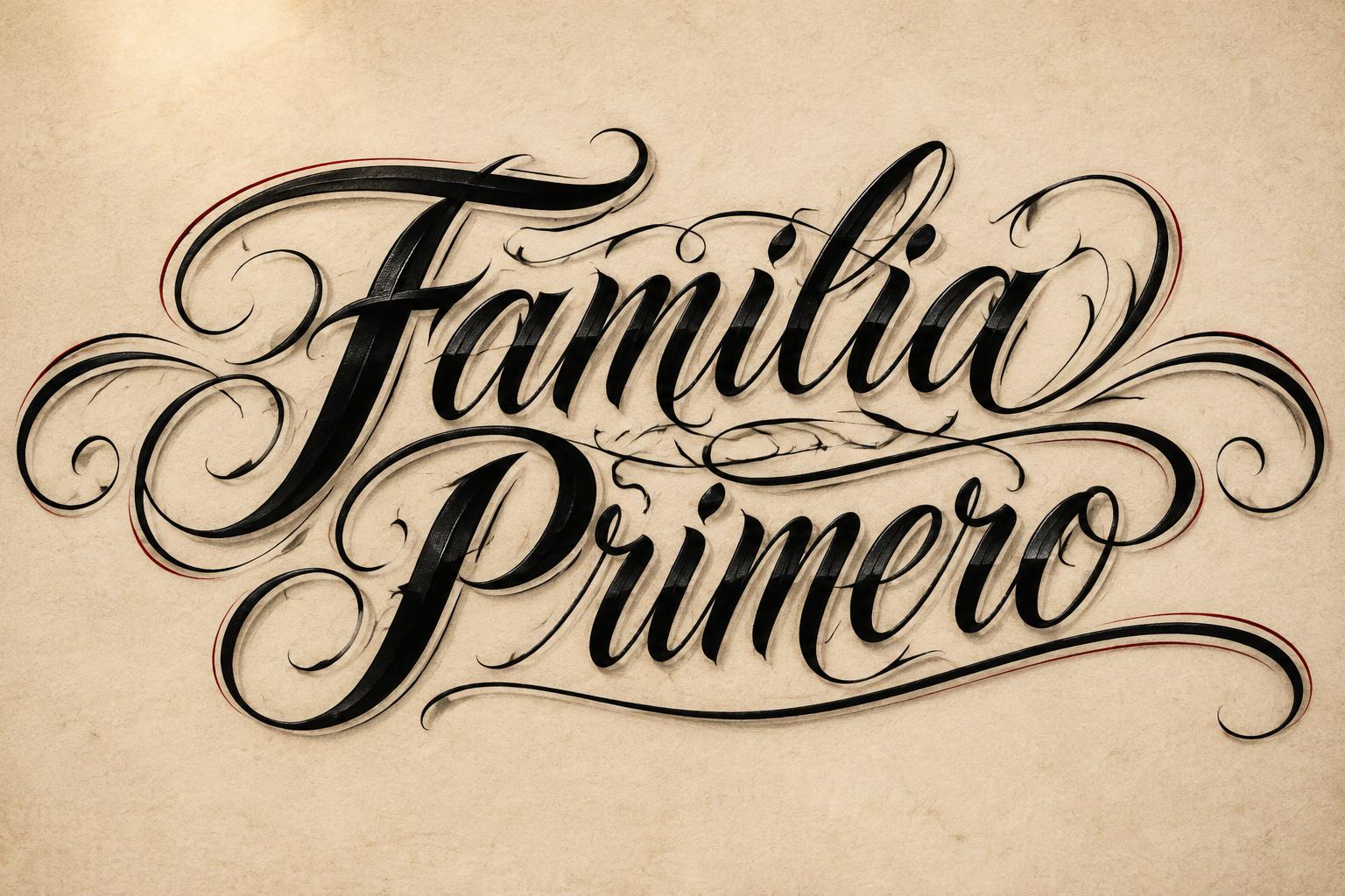 "Familia Primero" — Chicano | AI Text Effect Generator