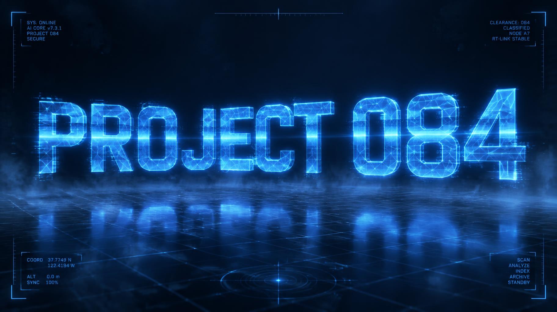 "PROJECT 084" — Futuristic | AI Text Effect Generator