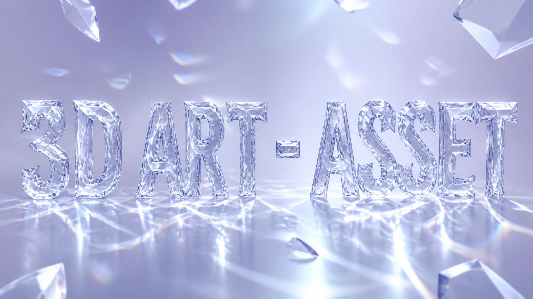 "3D ART - ASSET" — Glass | AI Text Effect Generator