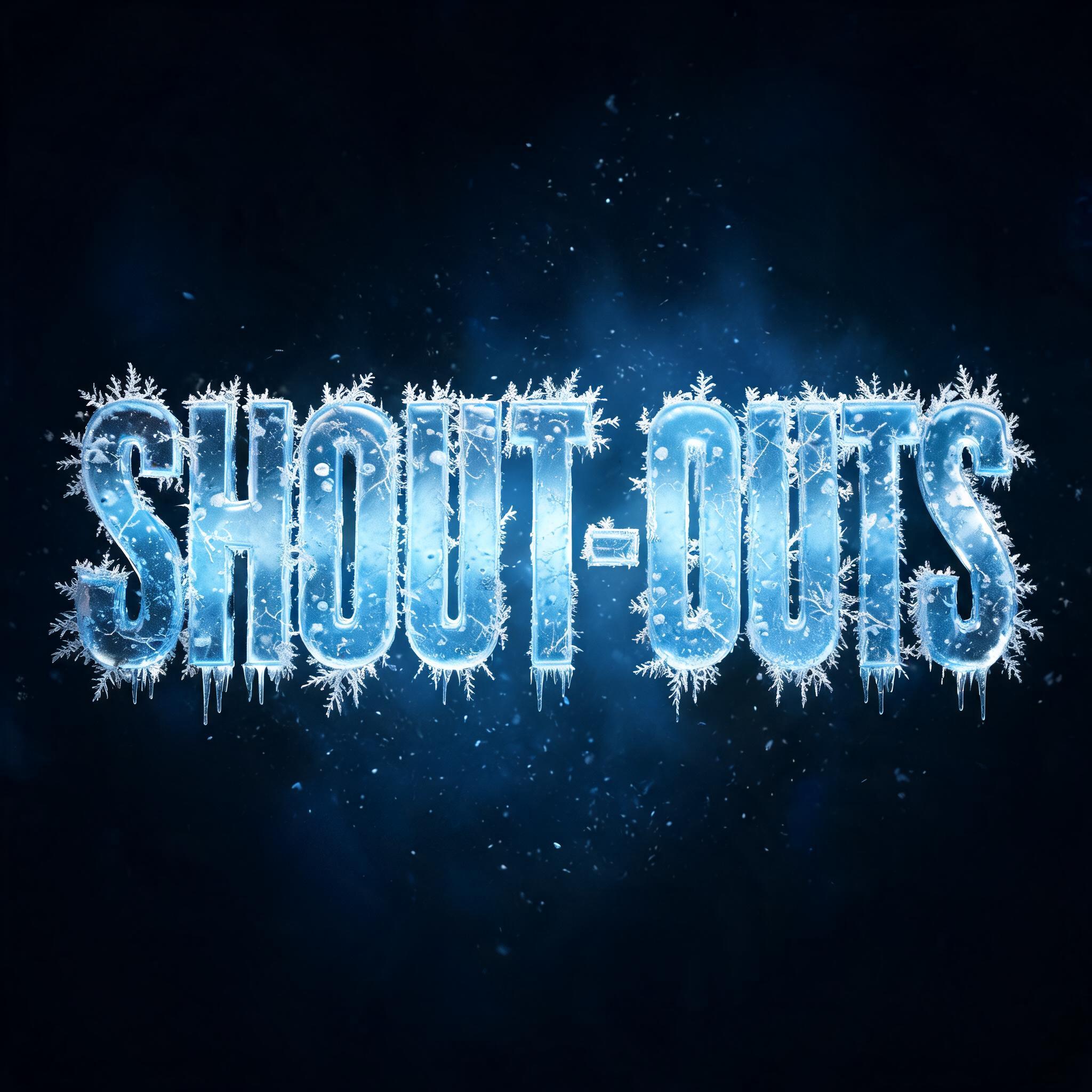 "SHOUT-OUTS" — Glass Frozen | AI Text Effect Generator