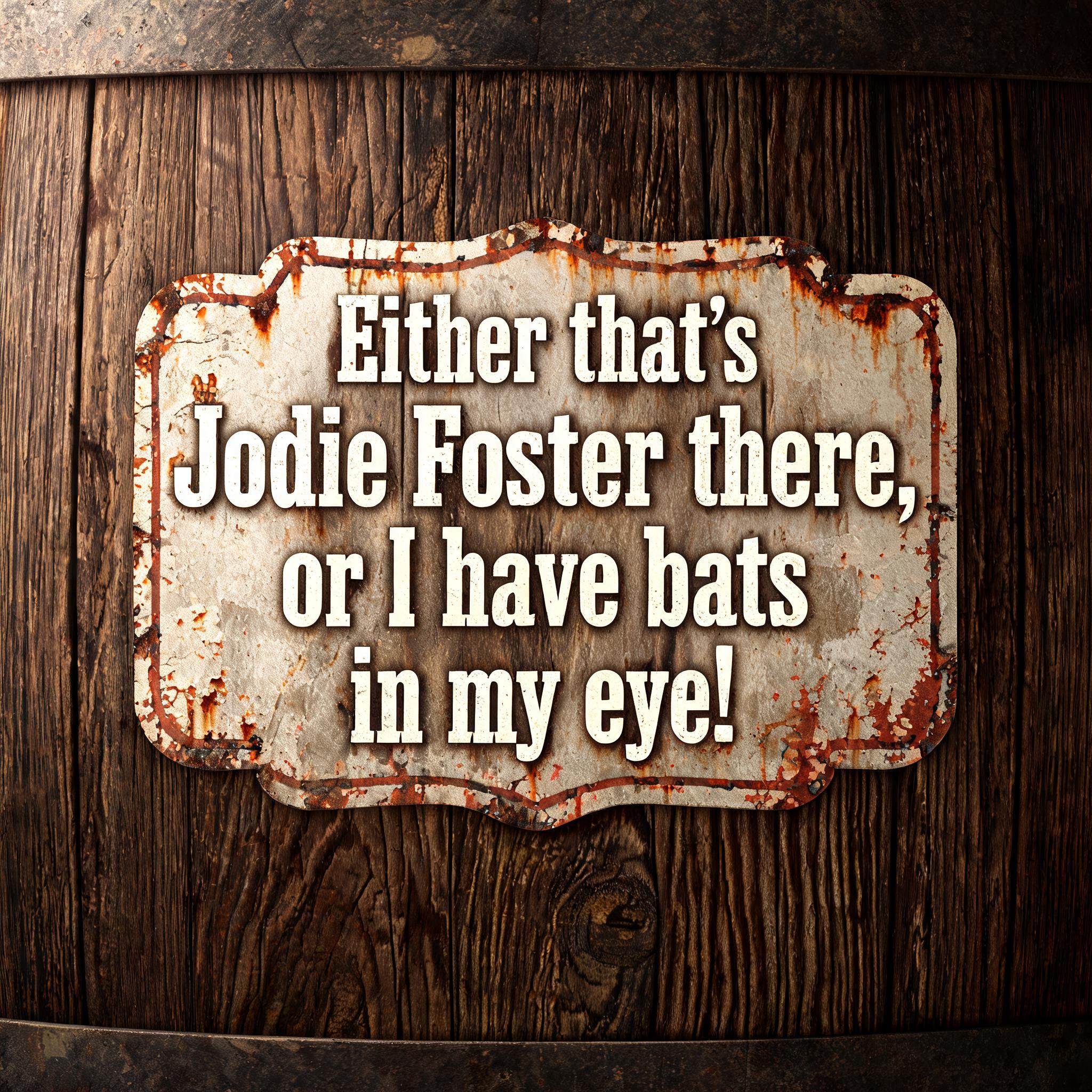 "Either that's Jodie Foster there, or I have bats in my eye!"" — Vintage | AI Text Effect Generator