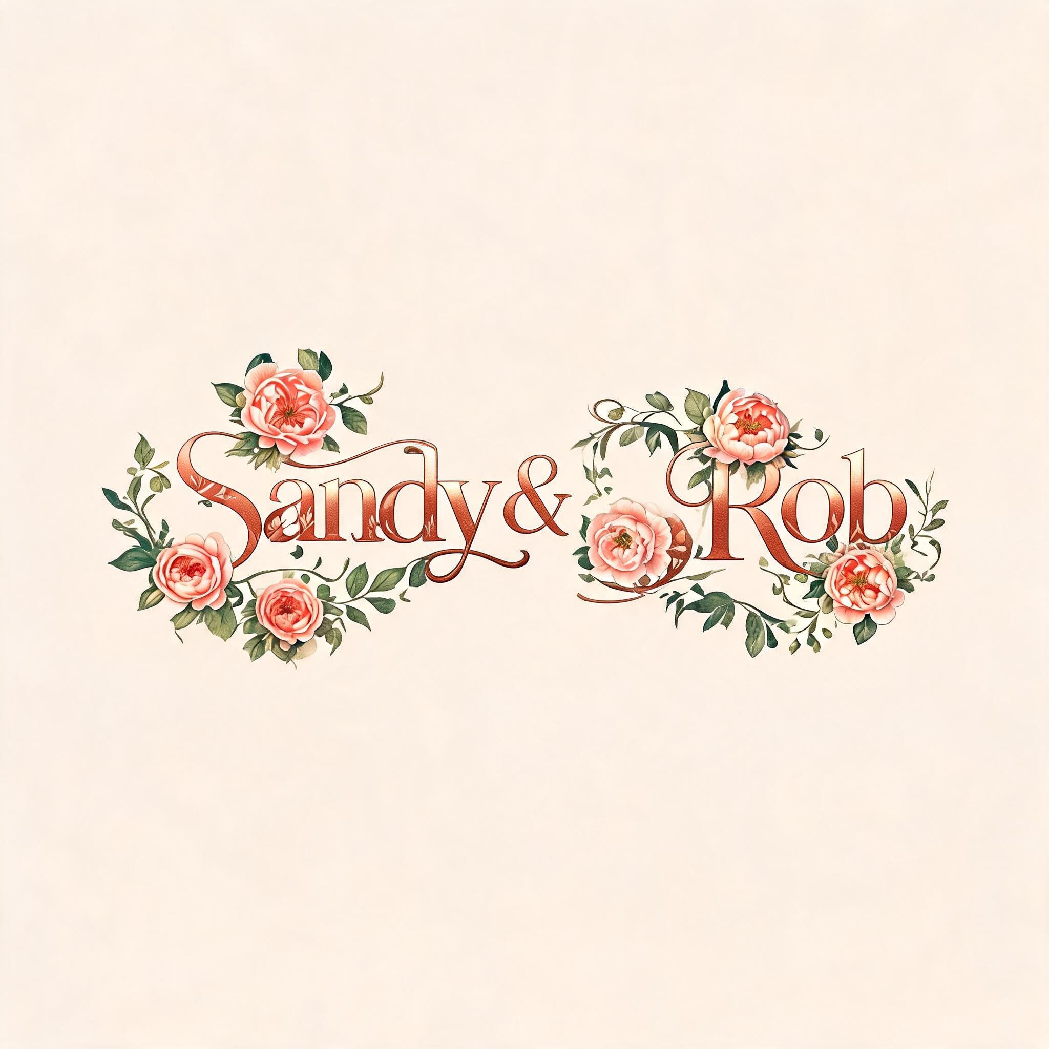 "Sandy & Rob" — Floral | AI Text Effect Generator
