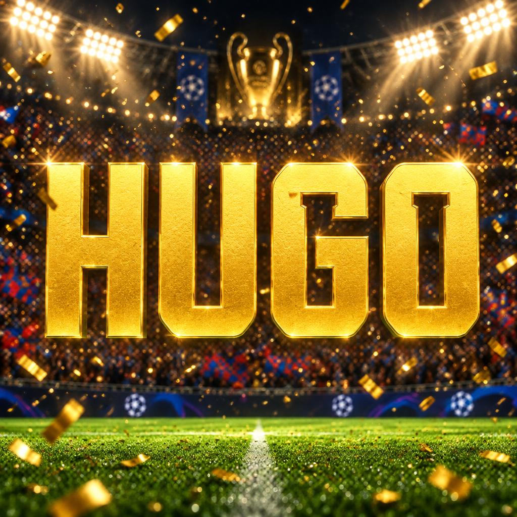 "HUGO" — Sports Football | AI Text Effect Generator