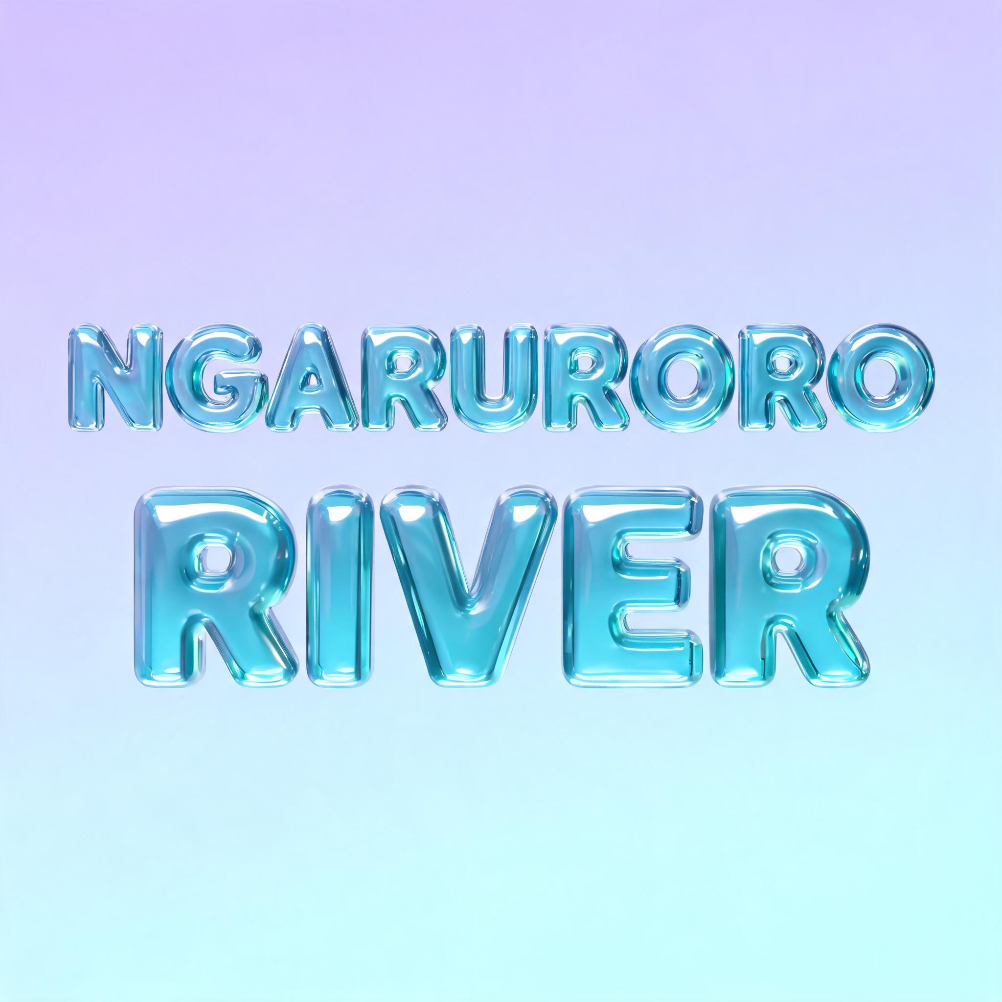 "Ngaruroro River" — Glass Liquid | AI Text Effect Generator