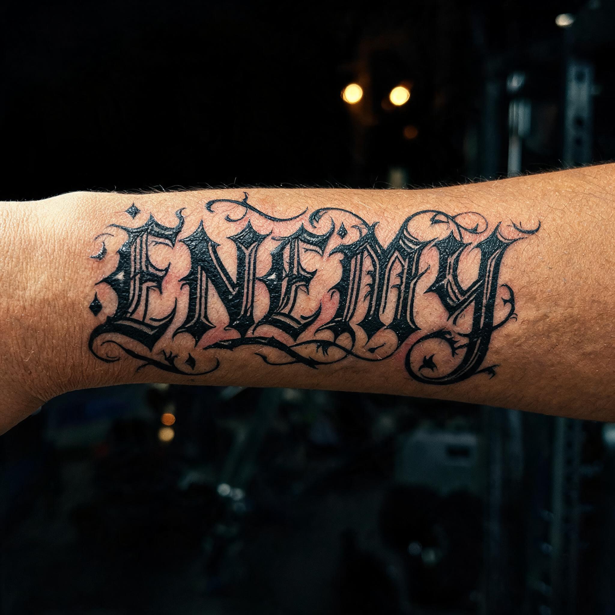 "Enemy" — Tattoo | AI Text Effect Generator