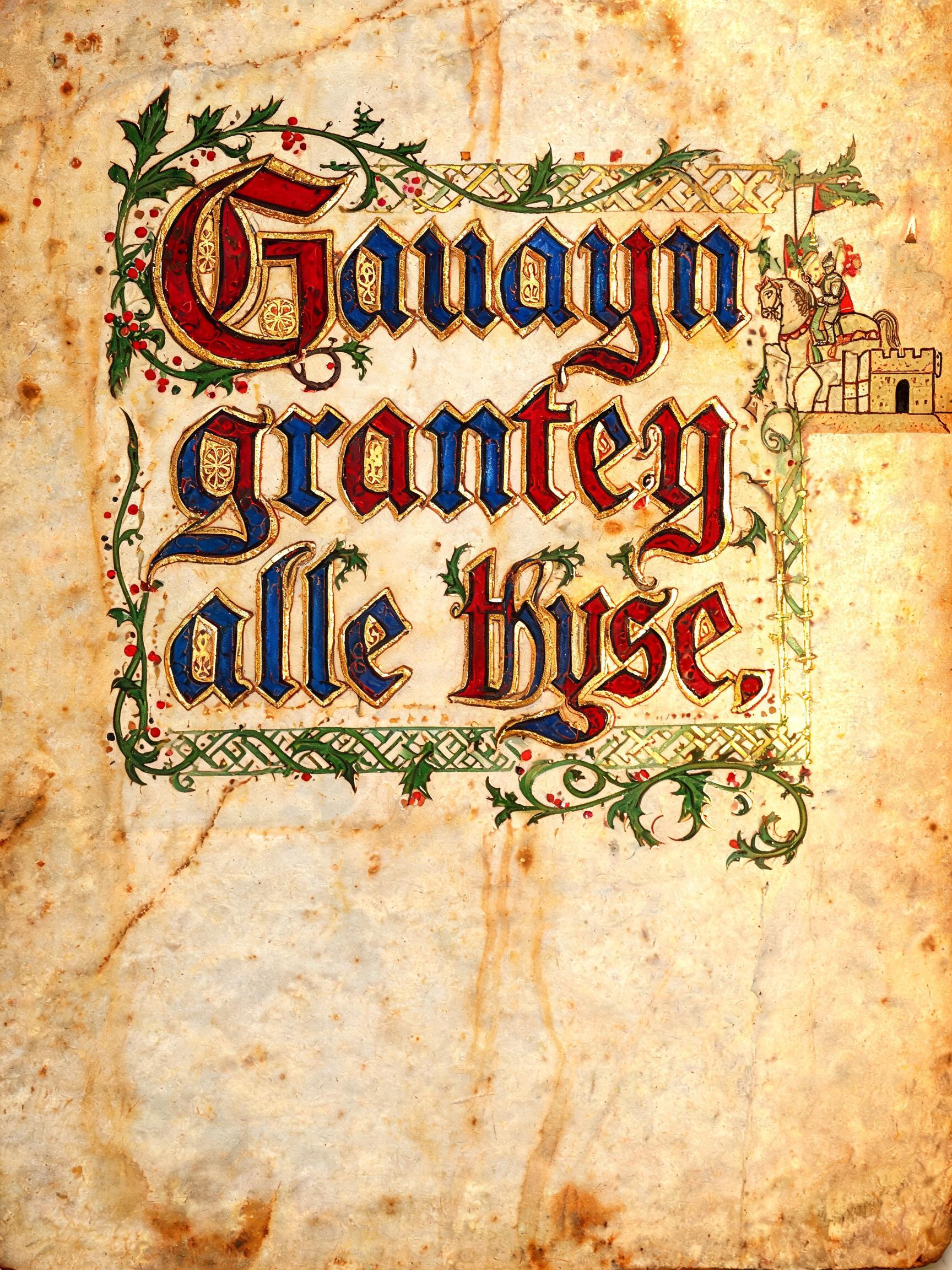 "Gauayn granteȝ alle þyse," — Medieval | AI Text Effect Generator