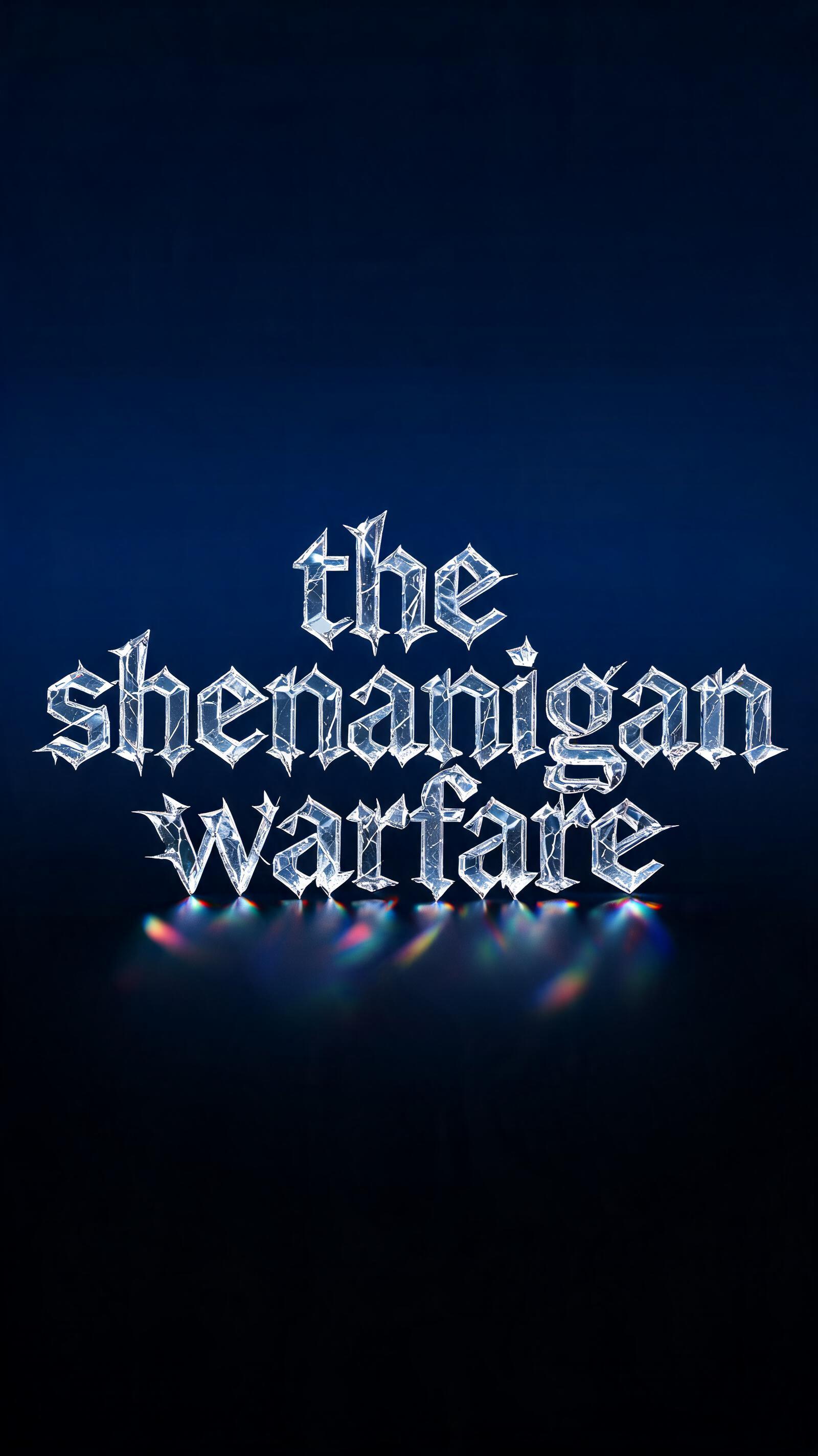 "the shenanigan warfare" — Glass | AI Text Effect Generator