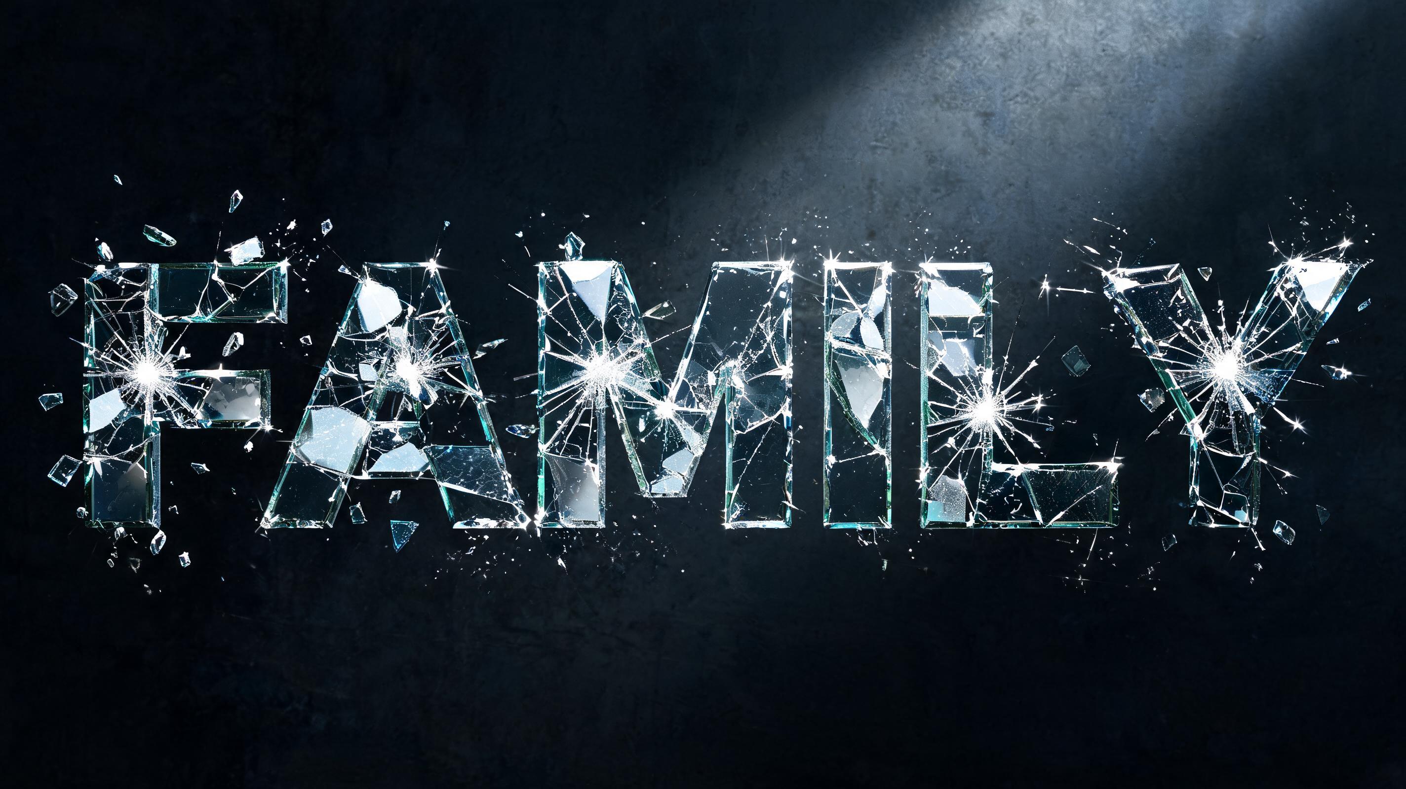 "FAMILY" — Glass Broken | AI Text Effect Generator