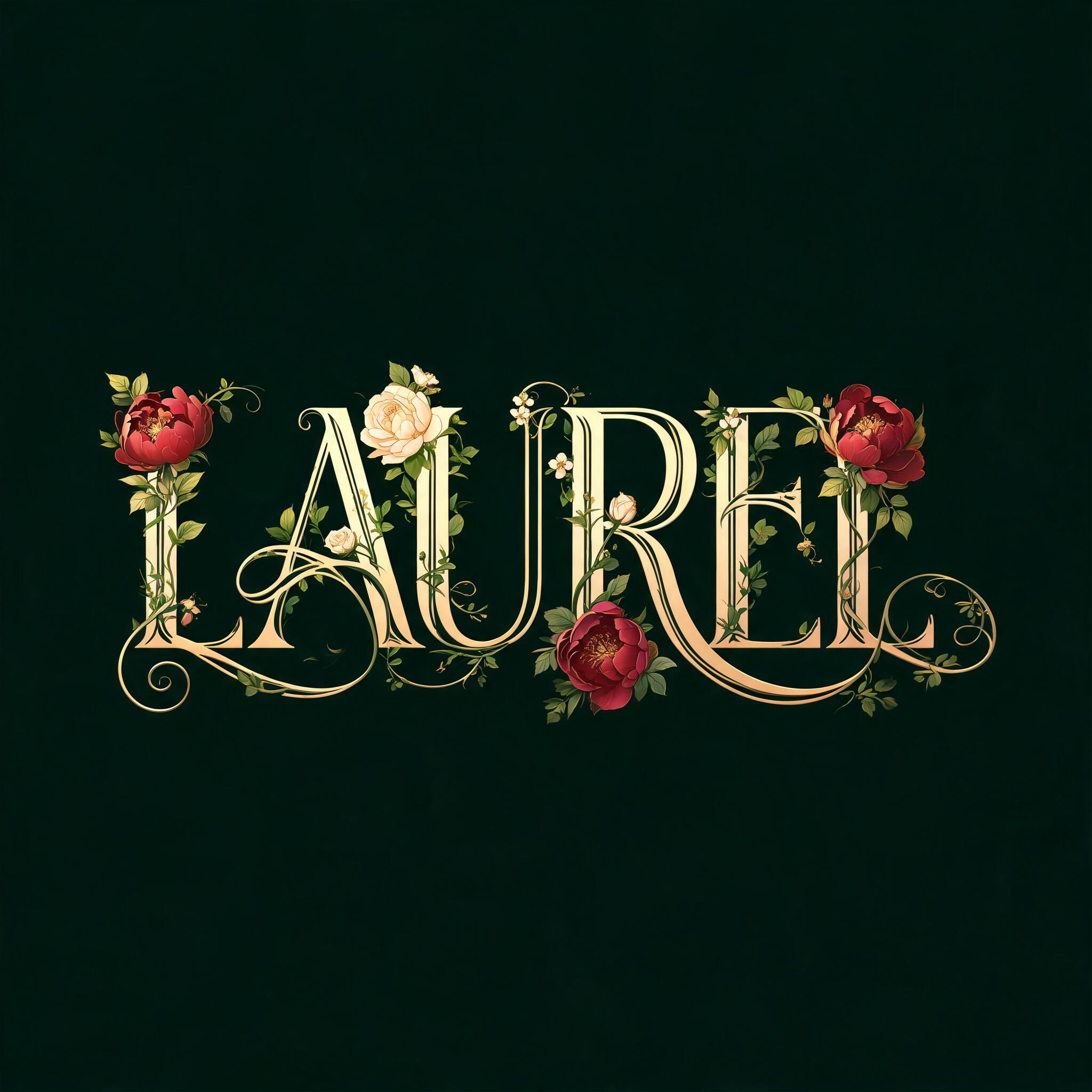 "LAUREL" — Floral | AI Text Effect Generator