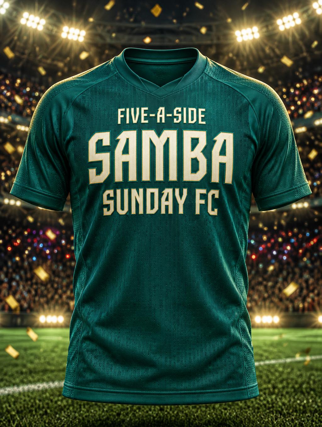 "SAMBA
SUNDAY FC
FIVE-A-SIDE" — Sports Football | AI Text Effect Generator