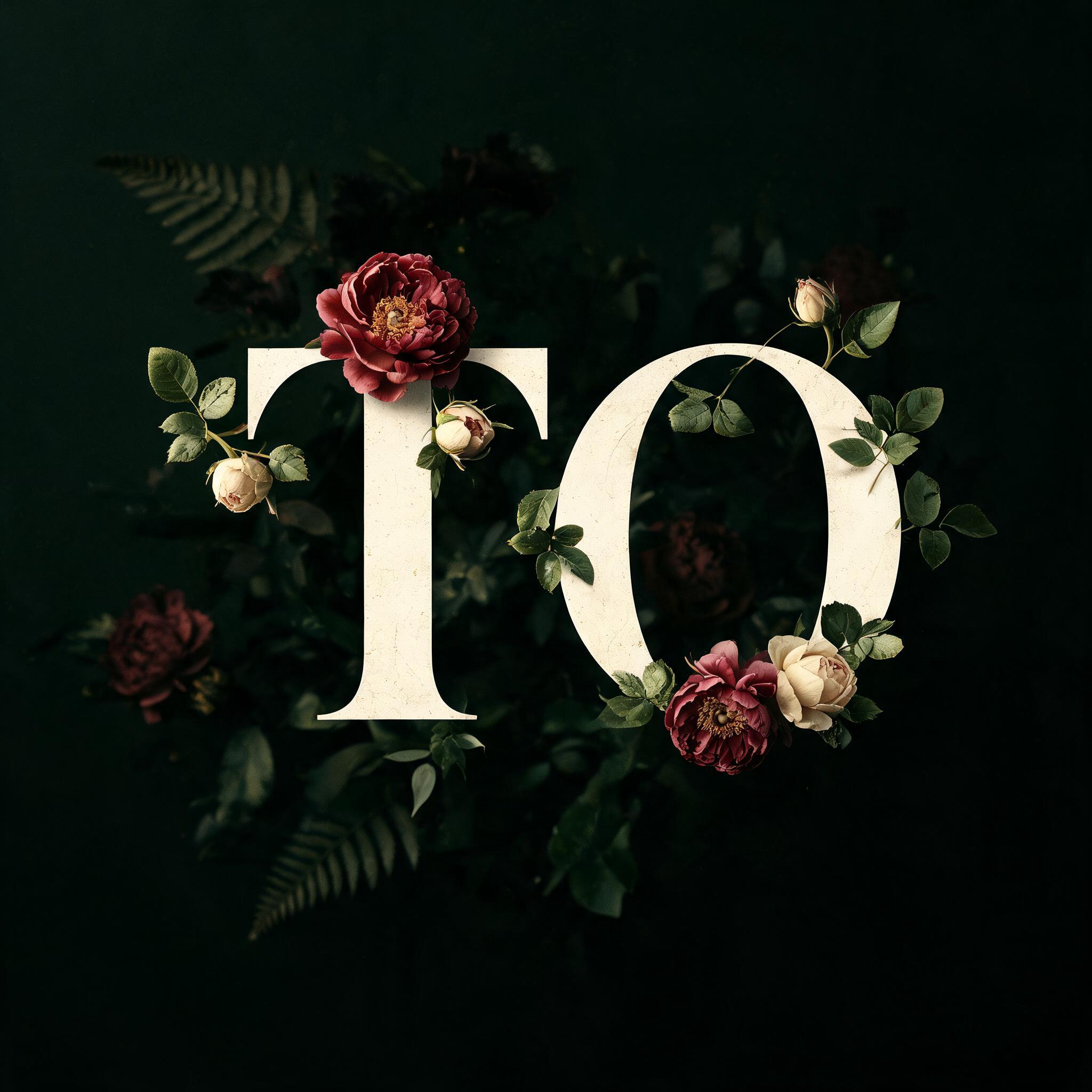 "TO" — Floral | AI Text Effect Generator