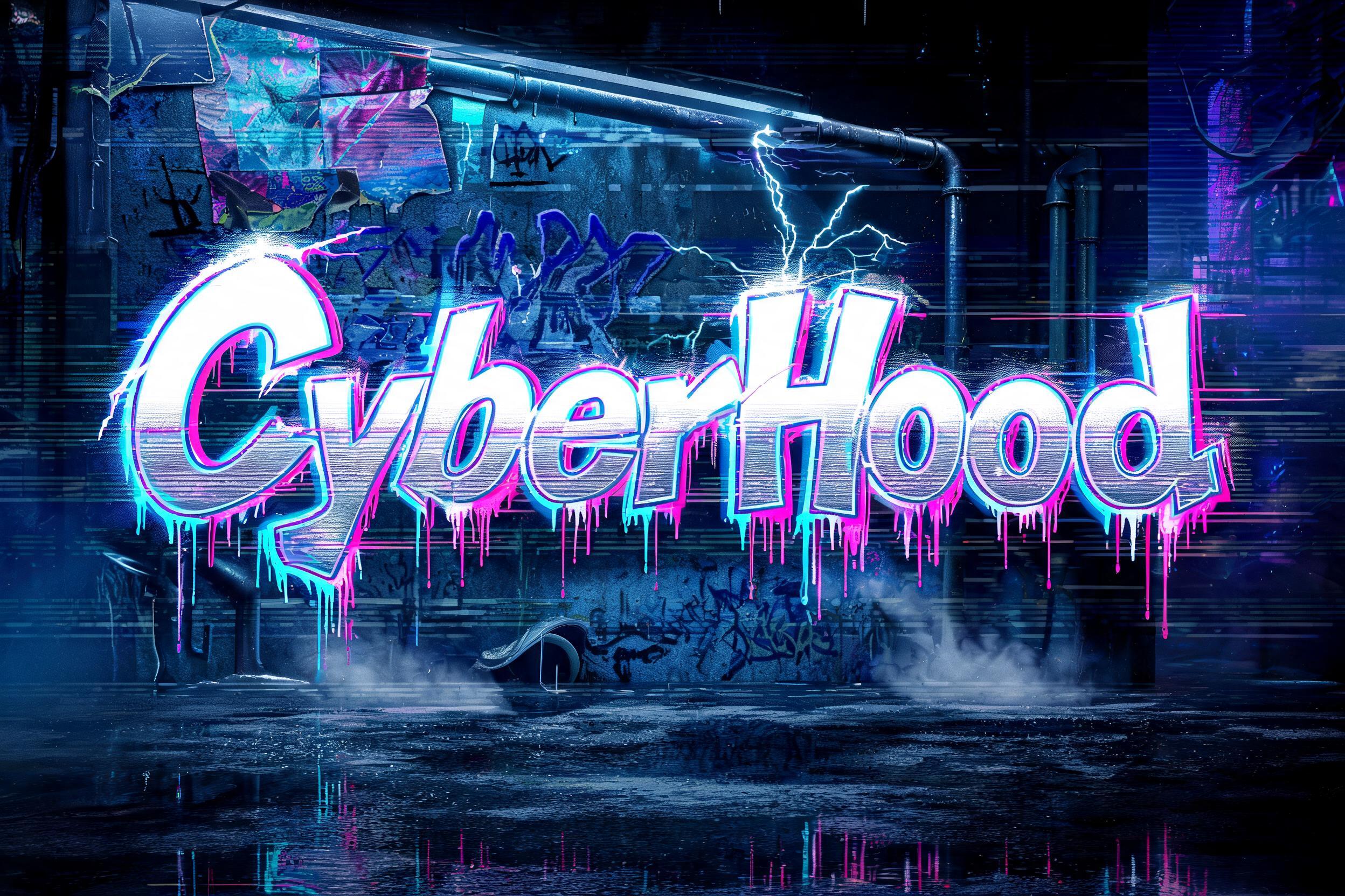 "CyberHood" — Cyberpunk | AI Text Effect Generator