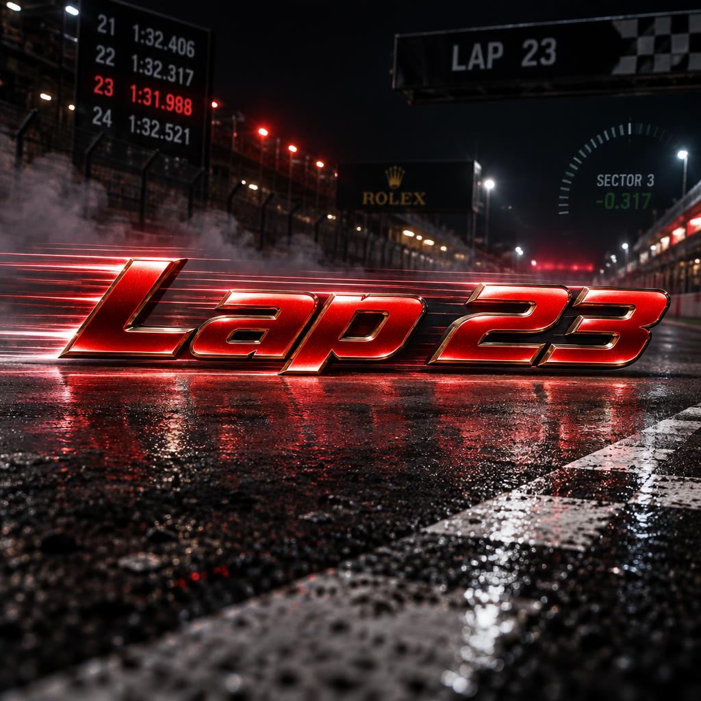 "Lap 23" — Racing | AI Text Effect Generator